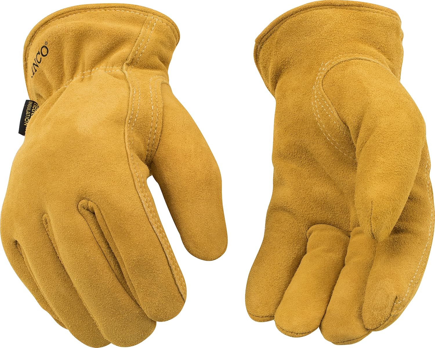 Kinco 903HK Heatkeep Lined Suede Deerskin Leather Driver Glove, Work, Medium, Golden (Pack of 6 Pairs)