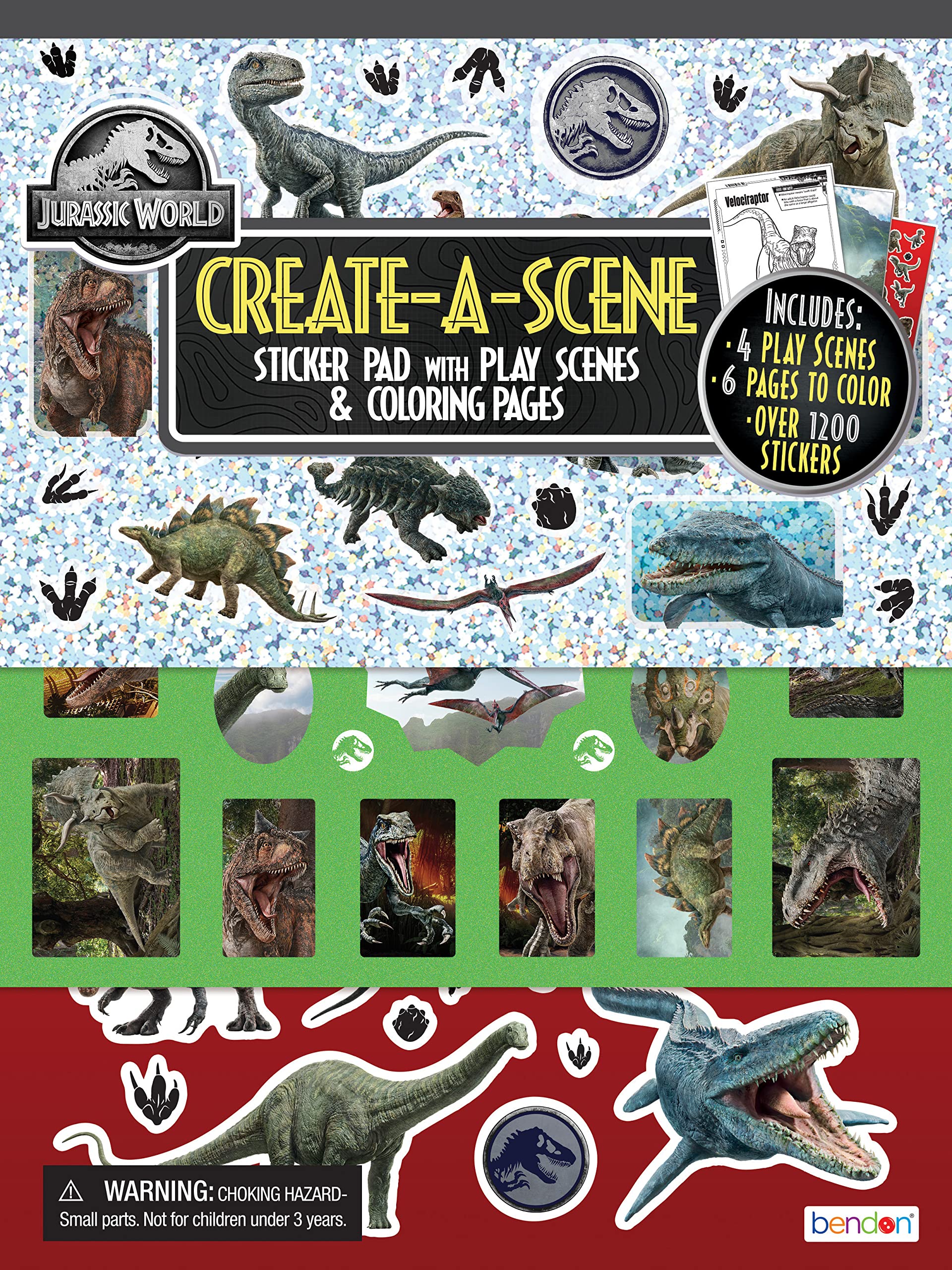 Create-A-Scene Reusable Sticker Pad for Kids - Innovative Side by Side Design - Toddler Activity for Girls & Boys - Gift for Ages 3 and Up (Over 1200 Stickers)