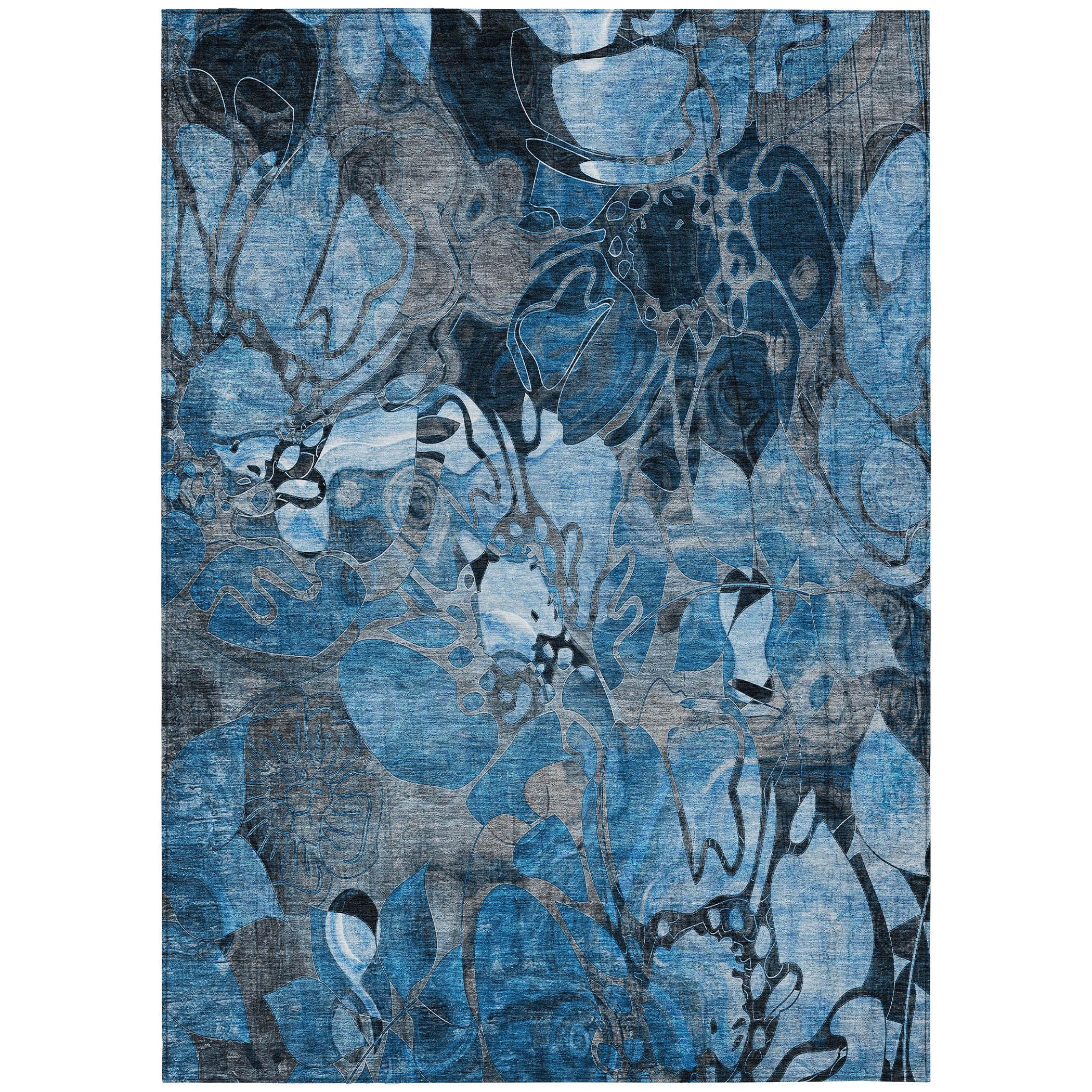 Addison Rugs Chantille ACN558 Blue 9' x 12 Indoor Outdoor Area Rug, Stain Resistant, Machine Washable, Non Shedding, Bedroom, Living Room, Dining Room