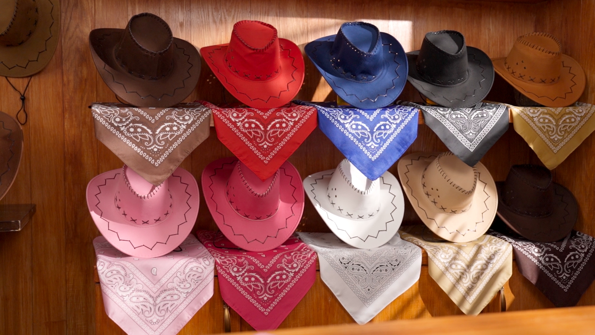 Amazon.com: Zhanmai 12 Pcs Cowboy Hat and Bandana Cowboy  display picture 1
