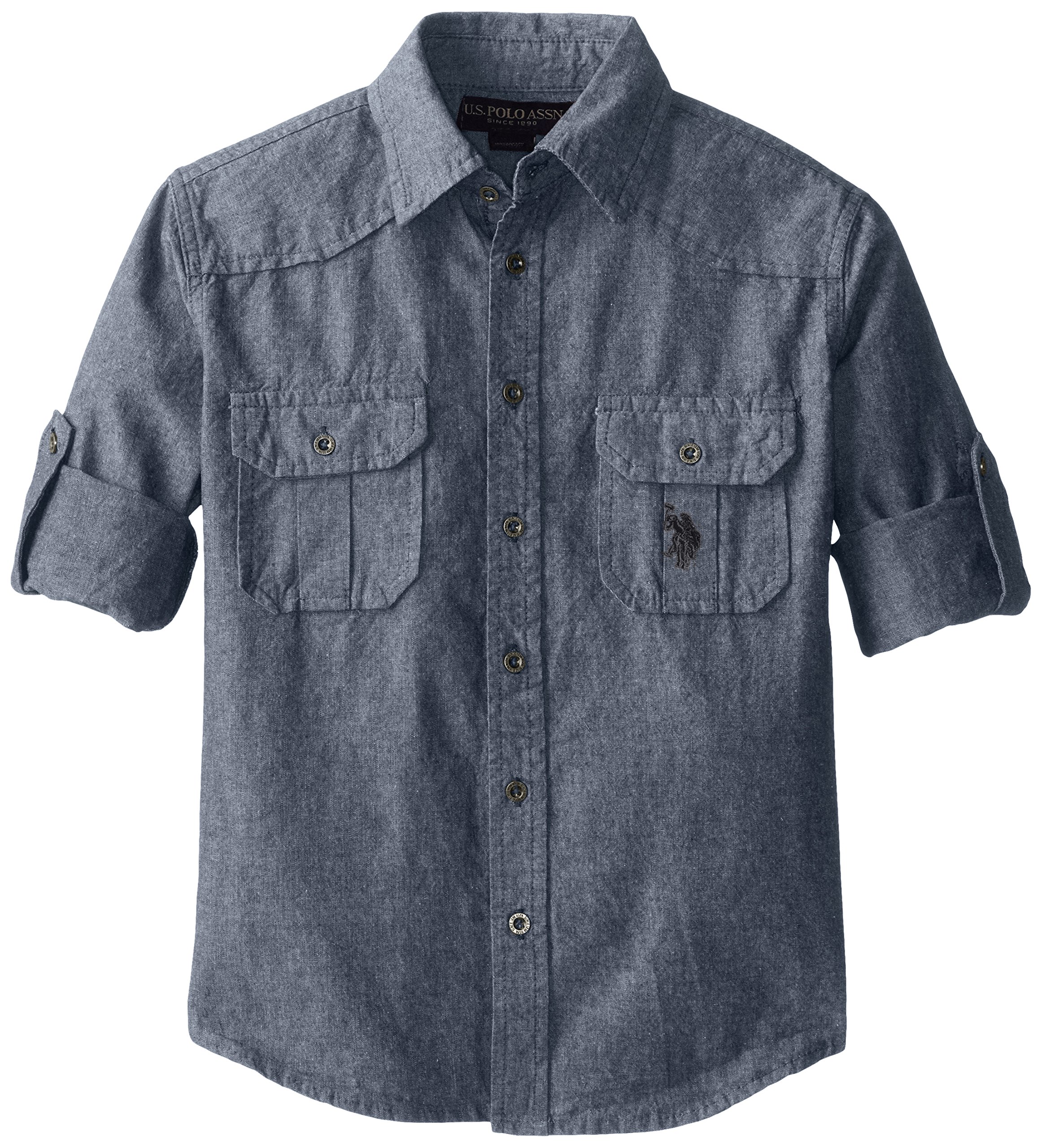 U.S. Polo Assn. Big Boys' Long Sleeve Chambray Sport Shirt