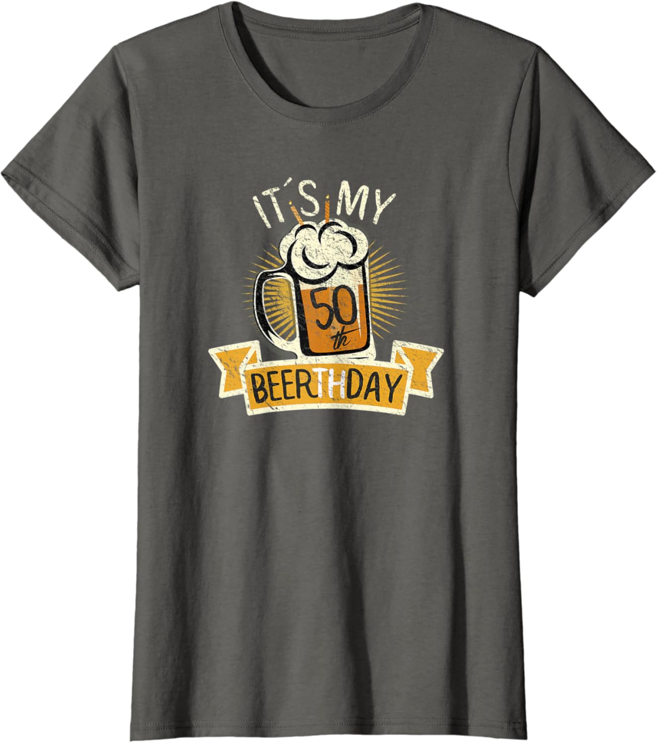 It's my 50th Beerth Day Birthday Beer Candle T-Shirt T-Shirt