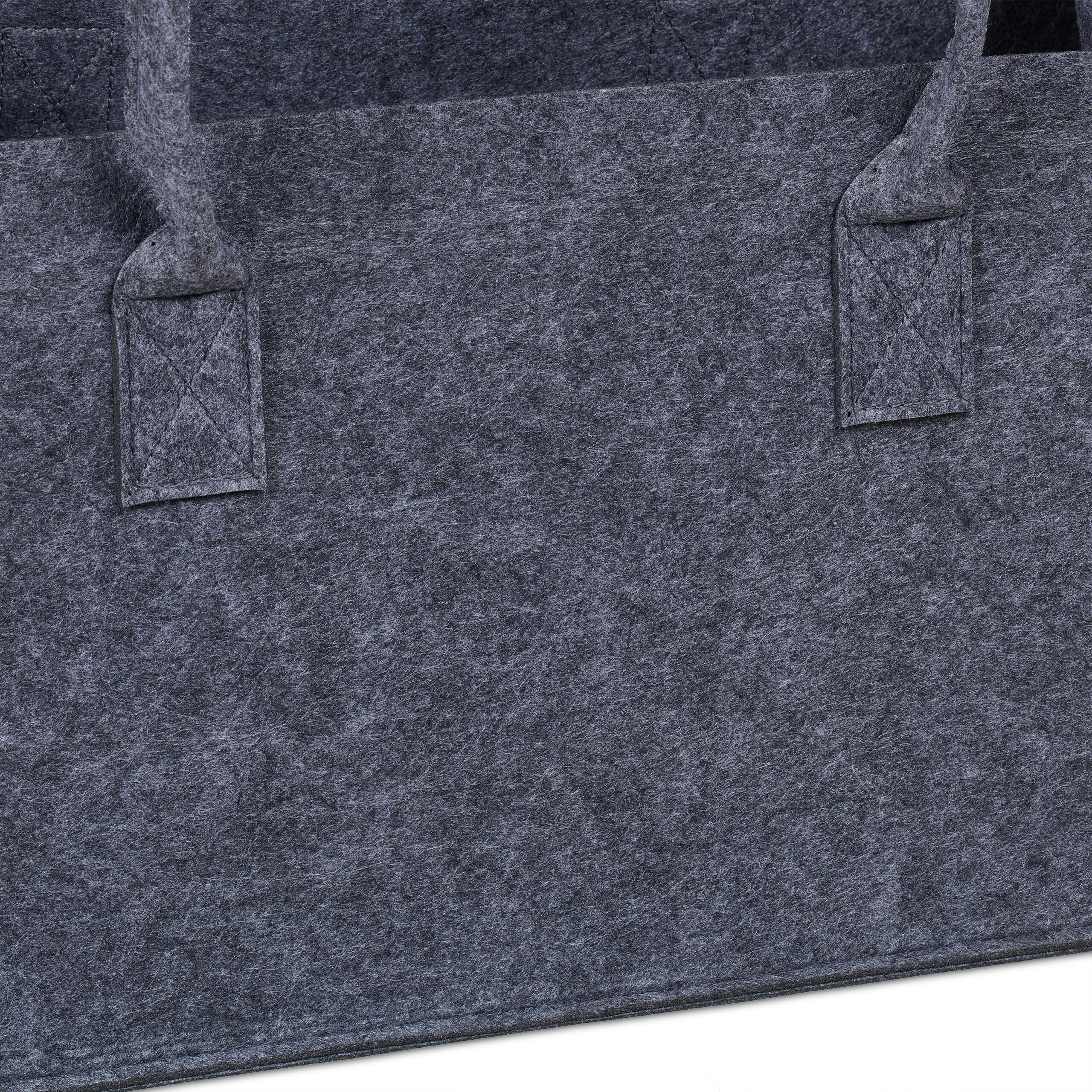 Relaxdays Zestaw 2 Sztuk Torb na Drewno Kominkowe z Filcu, Pojemność 28 L, XXL, Ciemnoszara