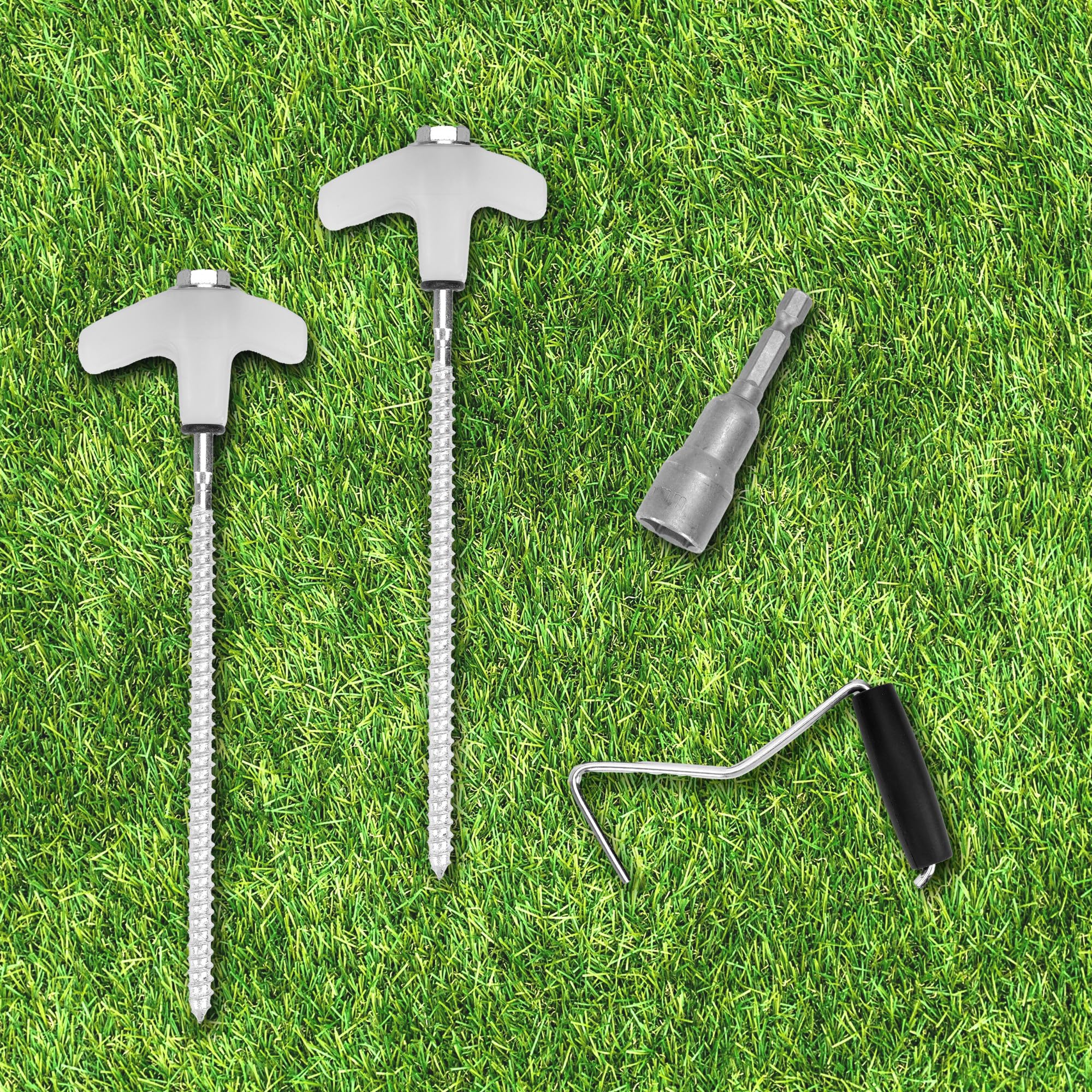 lesolar Lot de 20 piquets de tente à visser, piquets de tente en métal robuste de 20,3 cm avec culture pour camping, jardin, décoration gonflable