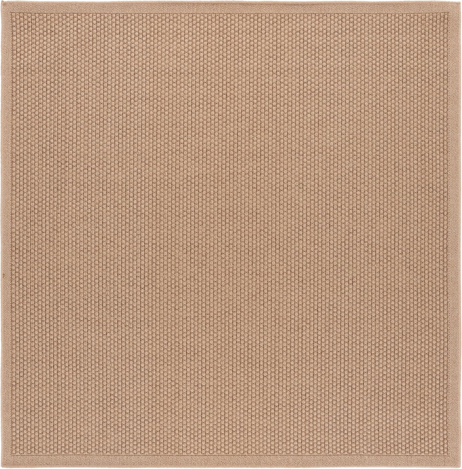 SAFAVIEH Washable Rug Outdoor Atrium Sisal Collection - 7' Square, Beige, Non-Shedding & Easy to Clean, Ideal for Patio, Backyard, Mudroom (ATM102B)