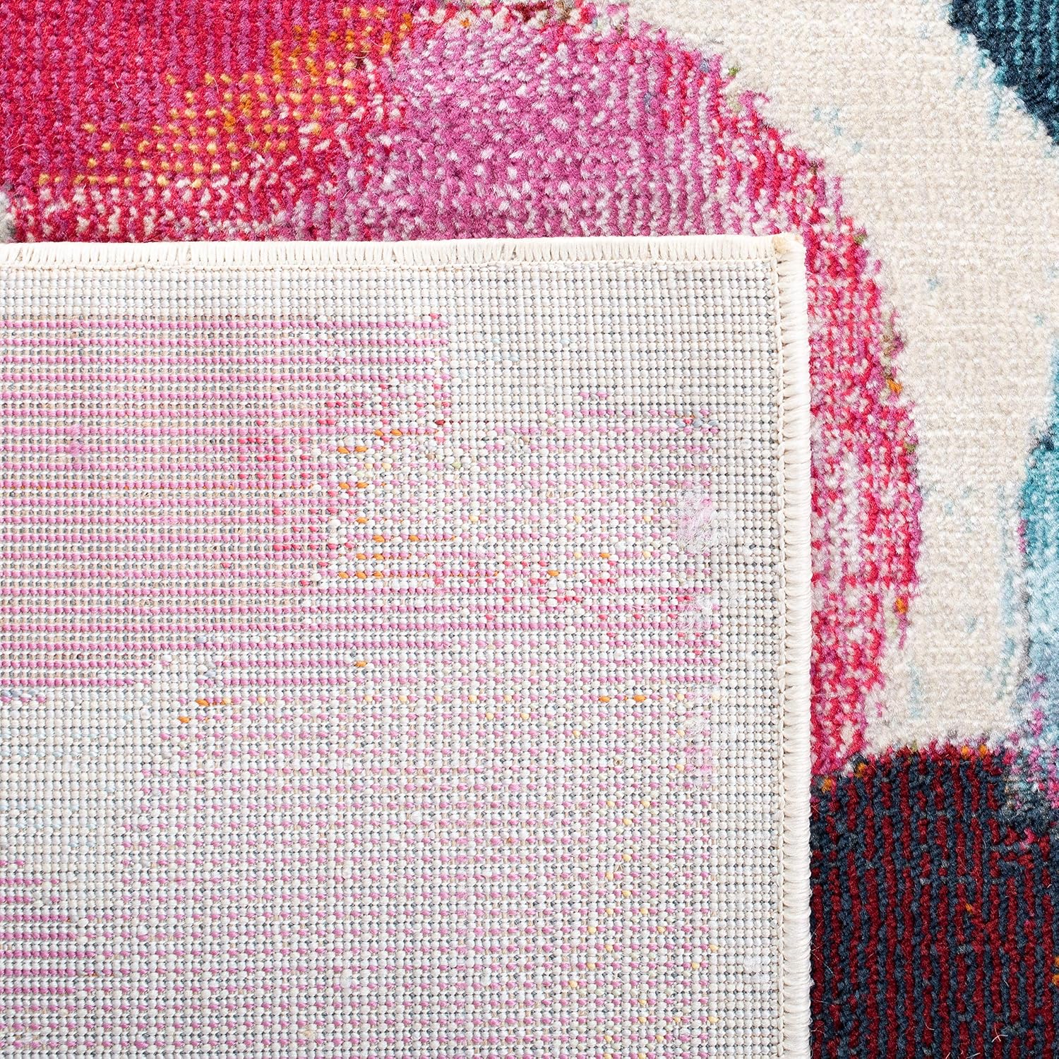Safavieh Traditional Indoor Woven Rectangle Area Rug, Lillian Collection, LLN377, in Rose / Light Blue - Image 4