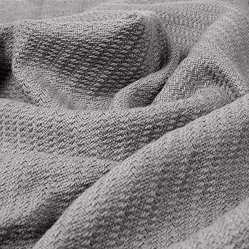 Miniatura 10 de Cotton Craft - Cobija térmica de sarga de punto espiga (100% algodón súper suave de alta calidad)