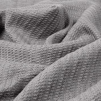 COTTON CRAFT Soft Thermal Blanket - All Season Cotton Blanket - King - Grey | Luxurious Plush Cotton Herringbone Twill Breathable Lightweight Cooling Throw Blanket - Sofa Couch Bed Travel Camping Dorm