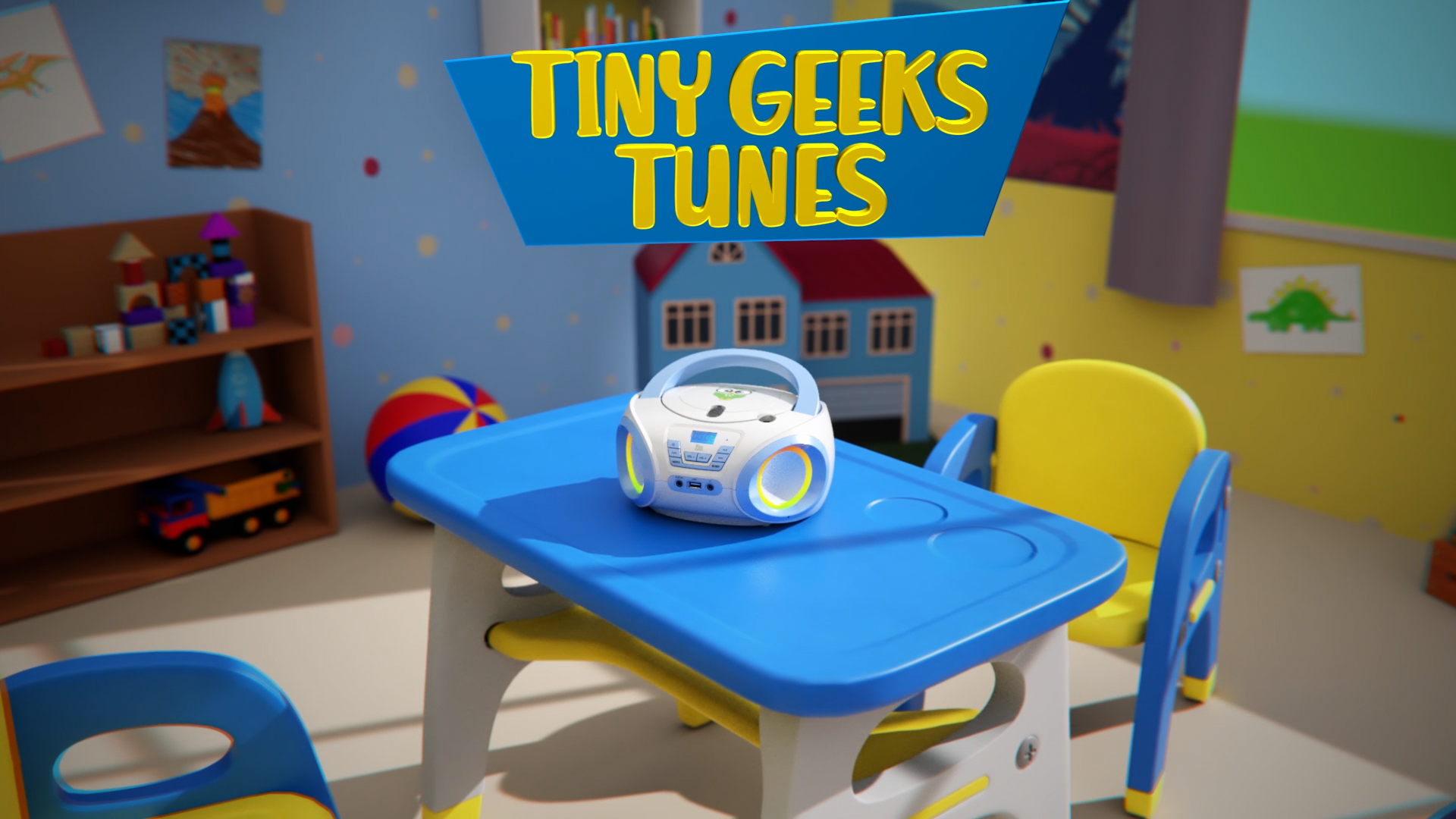Lecteur CD Enfant Avec Lumières RGB - Radio FM, USB - Cadeau Amusant