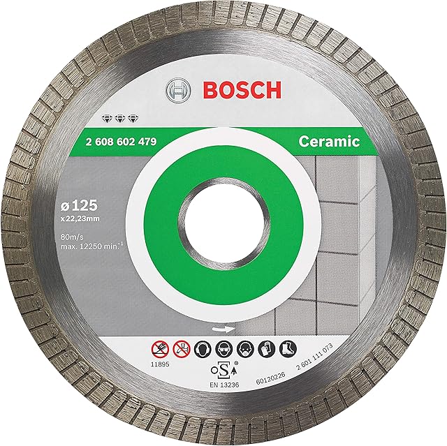 Bosch Professional Best for Ceramic Extra Clean Turbo Diamond Cutting Disc (Ceramic, Ø 125 x 22.23 mm, Accessories for Angle Grinders)