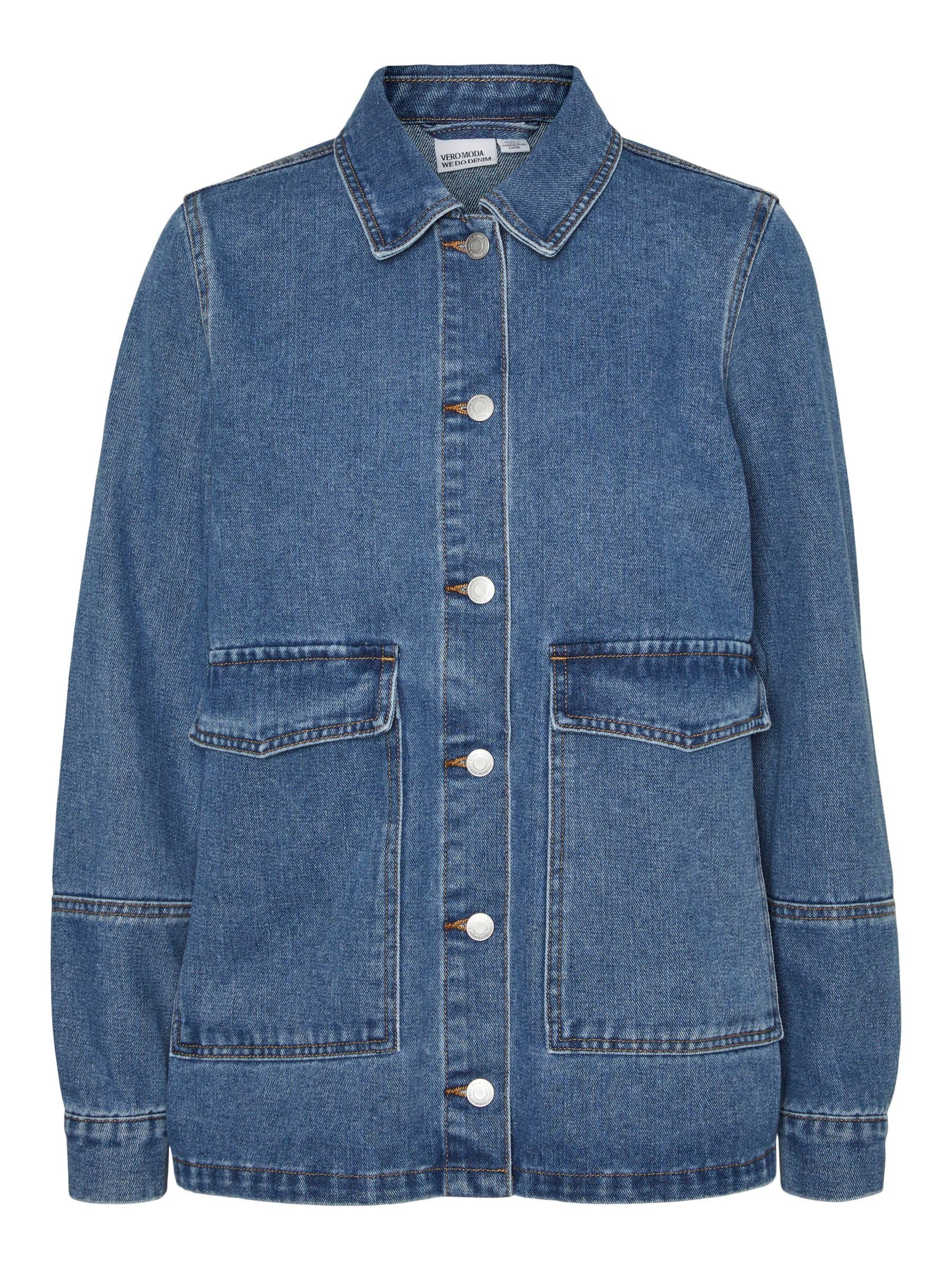 VERO MODA Female Denim Jacket VMENYA Denim Jacket, Medium blue (medium blue denim), S