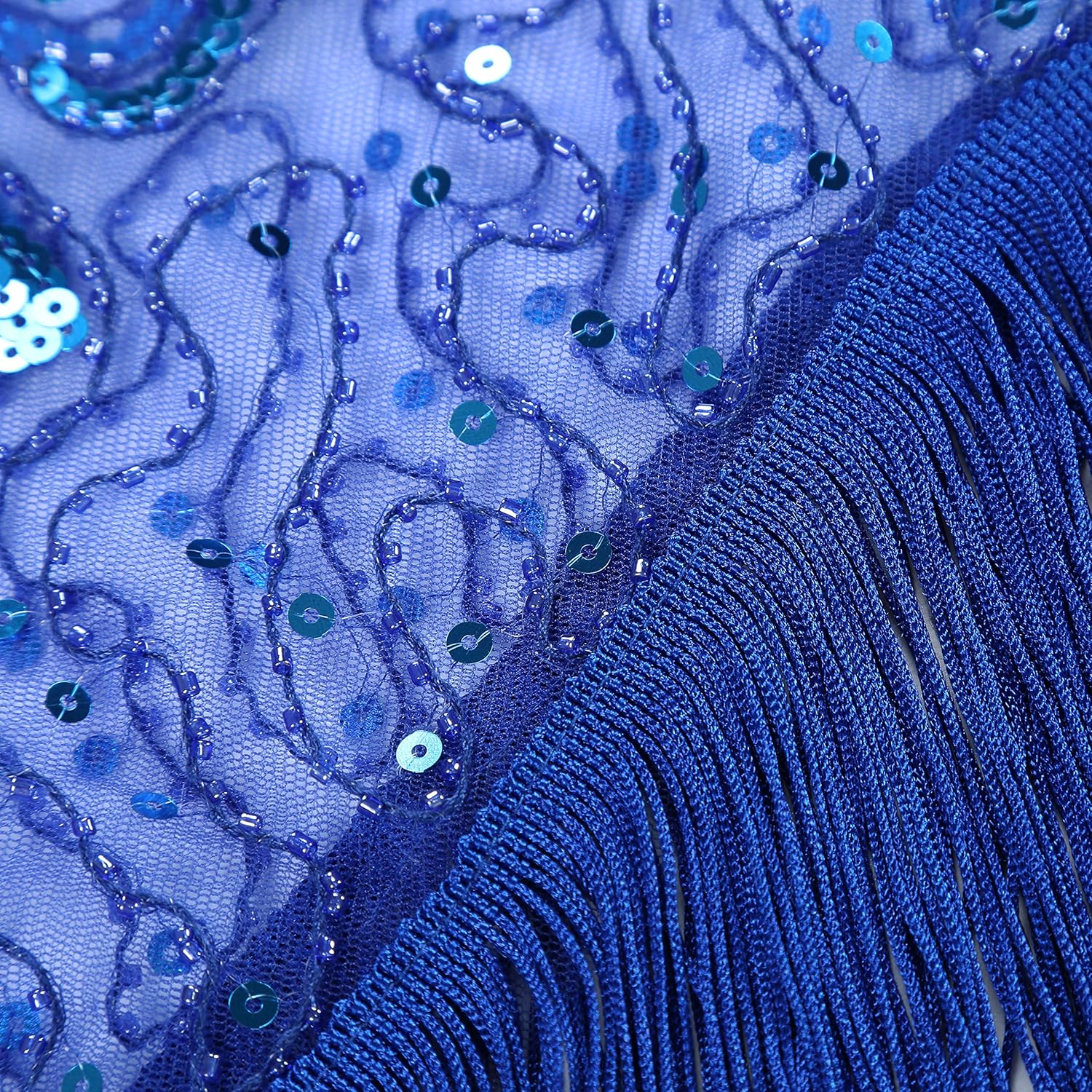 1920s Shawl Wraps Sequin Beaded Evening Cape for Gatsby Party Bridal Shawl Women Evening Cape Flapper Cover Up - Image 5