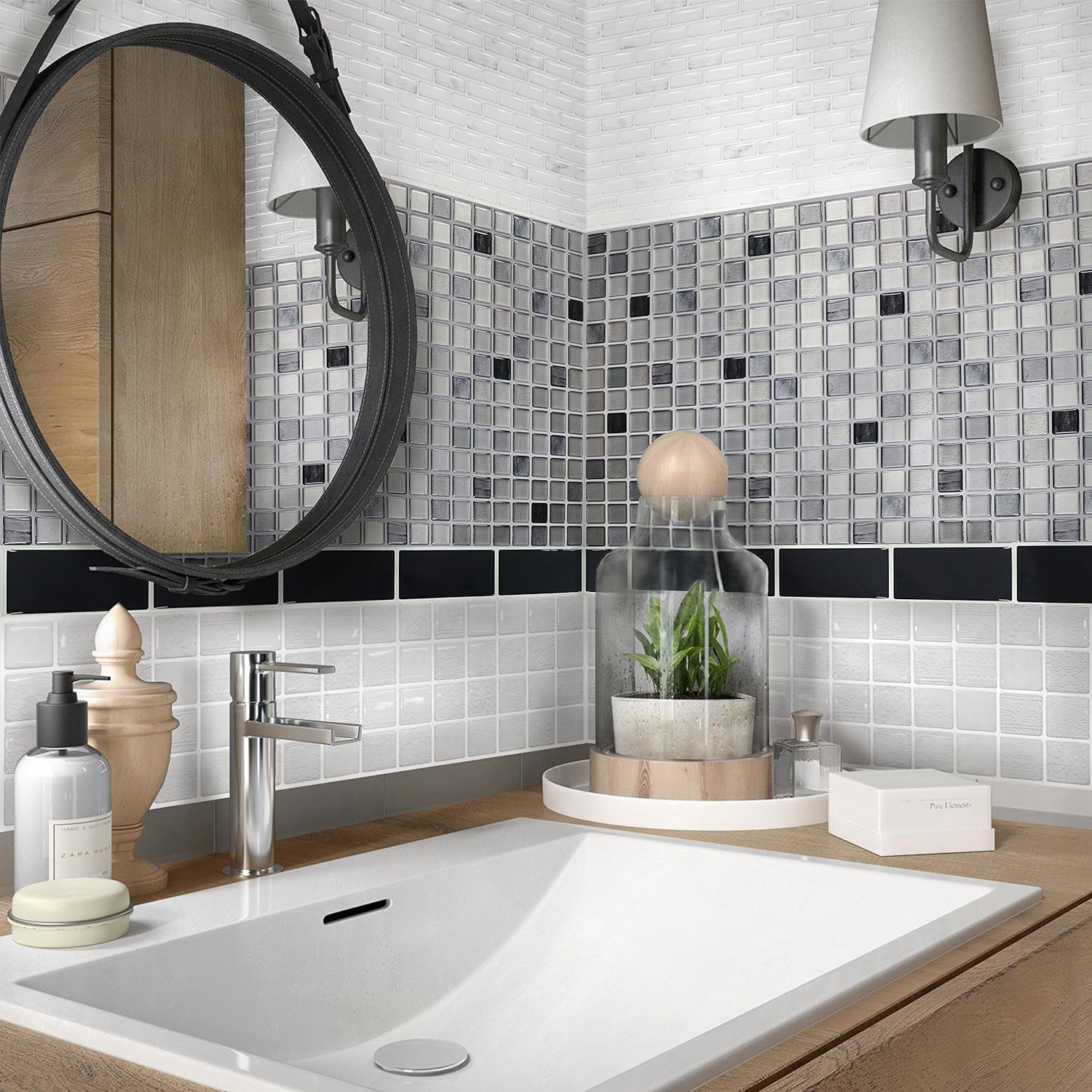 Black Friday - 80% OFF BEAUSTILE Decorative Tile Stickers Peel Stick Backsplash Fire Retardant Tile Sheet (Monocrome) (10, 12.2 x 12.2) Black Friday - 40% OFF BEAUSTILE Decorative Tile Stickers Peel Stick Backsplash Fire Retardant Tile Sheet (Monocrome) (10, 12.2 x 12.2)