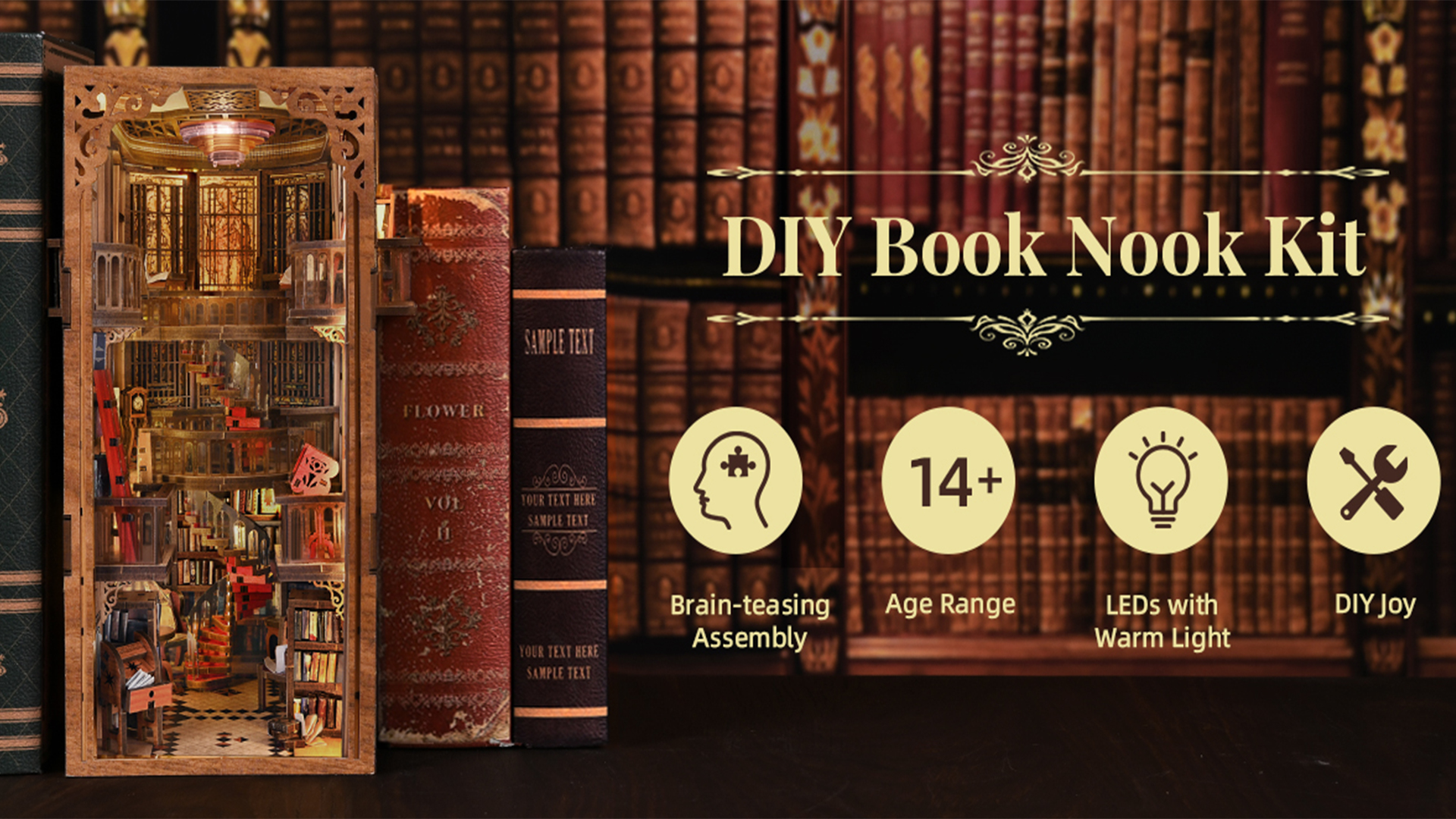 Amazon.com: CCCDF Abbey Library Book Nook Kit, Ancient Vintage
