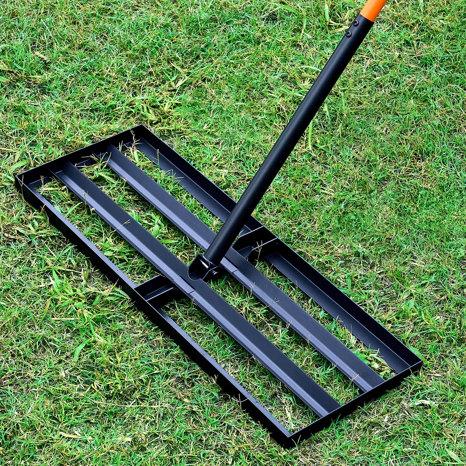Lawn Leveling Rake, 30"x10" Leveling Rake with 78 Inch Adjustable Handle, Stainless Steel, for Backyard, Garden, Golf Course, Farm ＆ Pasture, Professional Lawn Care Tool