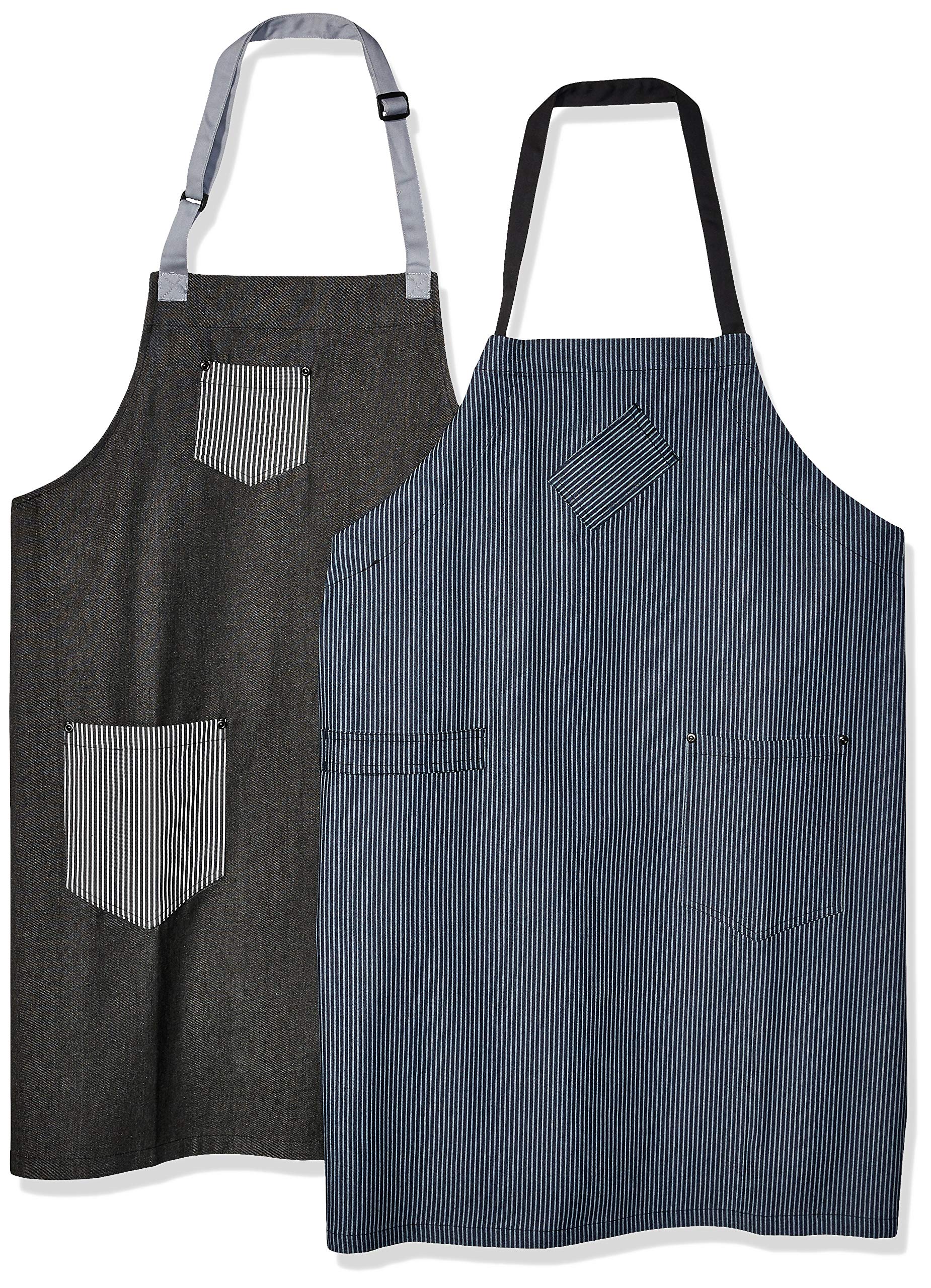 Chef Code Pair of Denim Bib Aprons Work Utility Coveralls