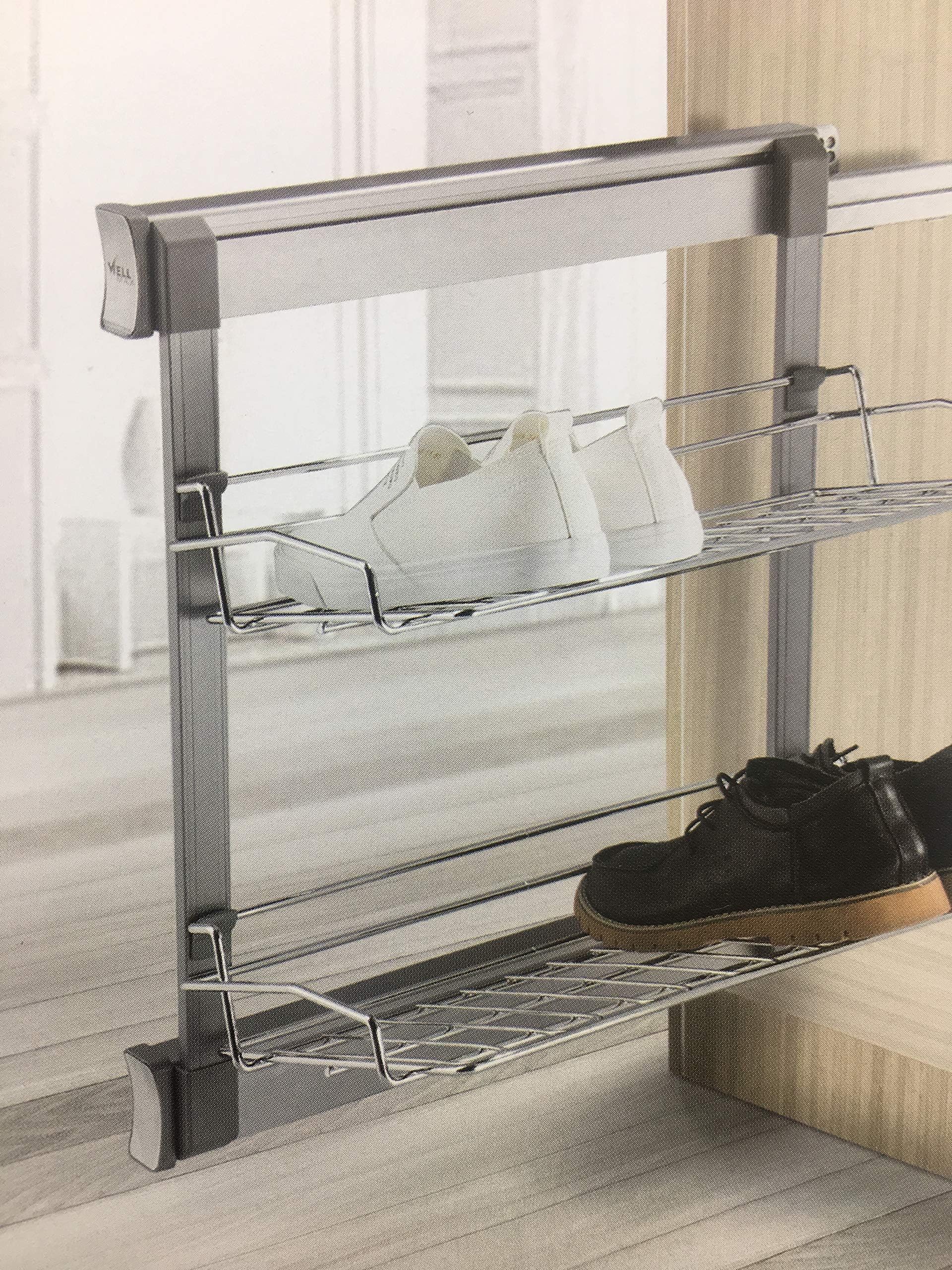 Pull out shoe rack, Right hand side fixing, 2 shelves High