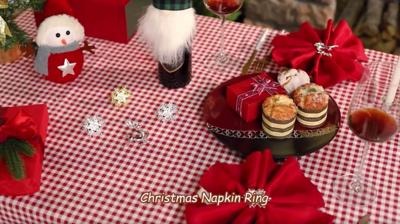 DBThing Lot De 6 Ronds De Serviette Argentés Pour Noël