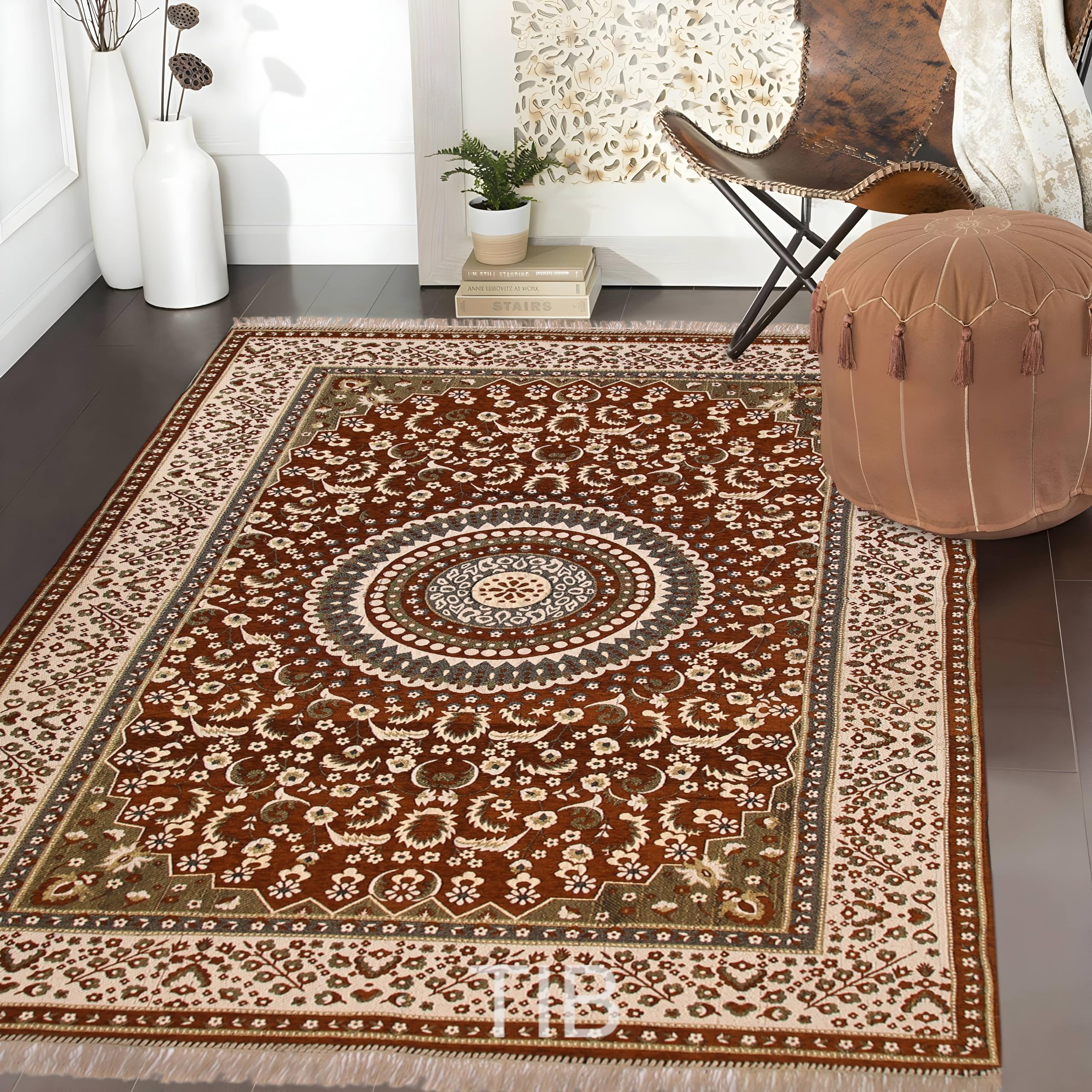 TIB Velvet Touch Abstract Chenille Carpet - 5 Feet x 7 Feet, (Beige) (B0CJYCCDTH) Amazon Price History, Amazon Price Tracker