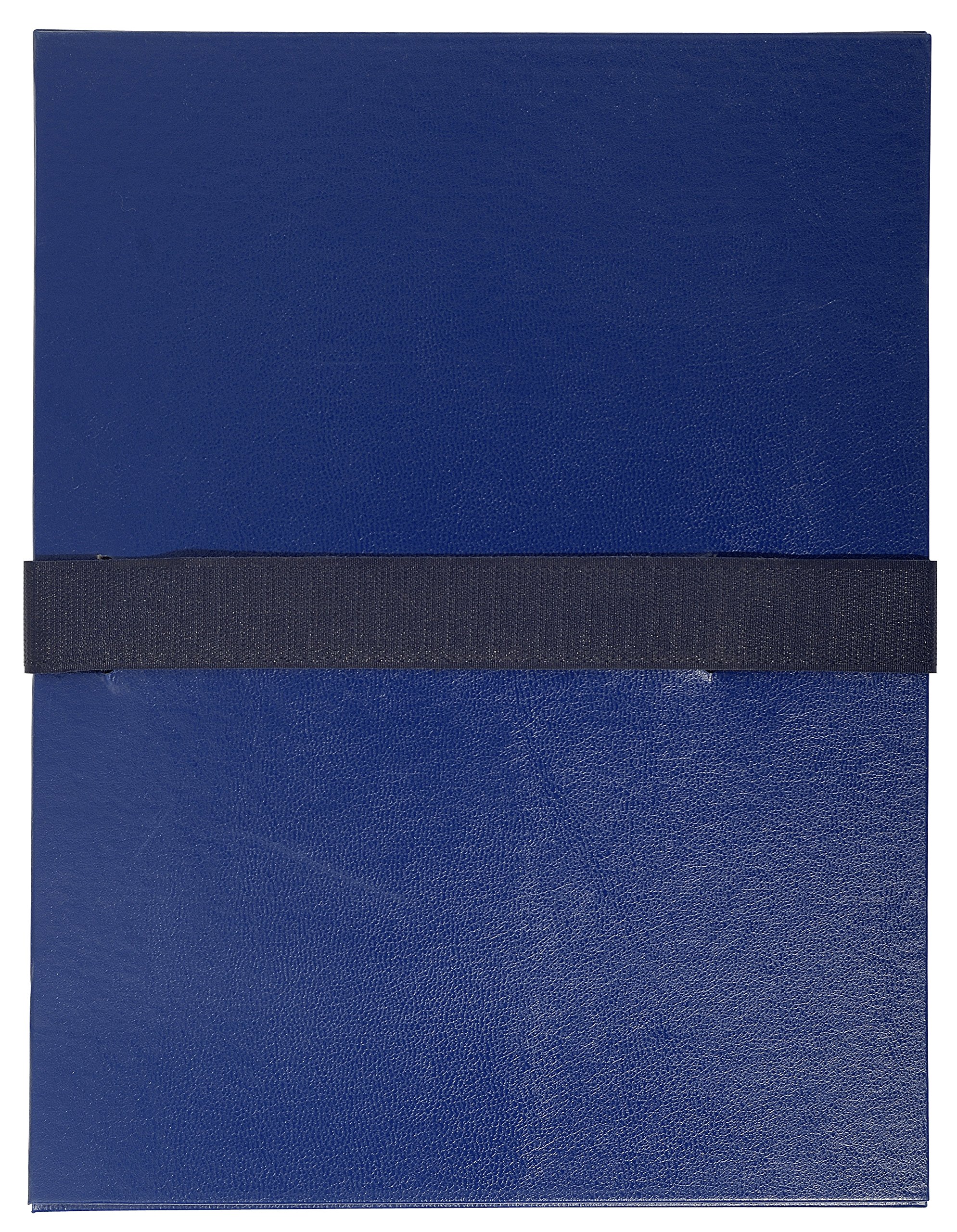 Exacompta - Ref 626E - Balacron Expanding Spine Folder - 240 x 320mm in Size, Suitable for Holding A4 Documents, Hook & Loop Strap Closure, Durable - Navy Blue