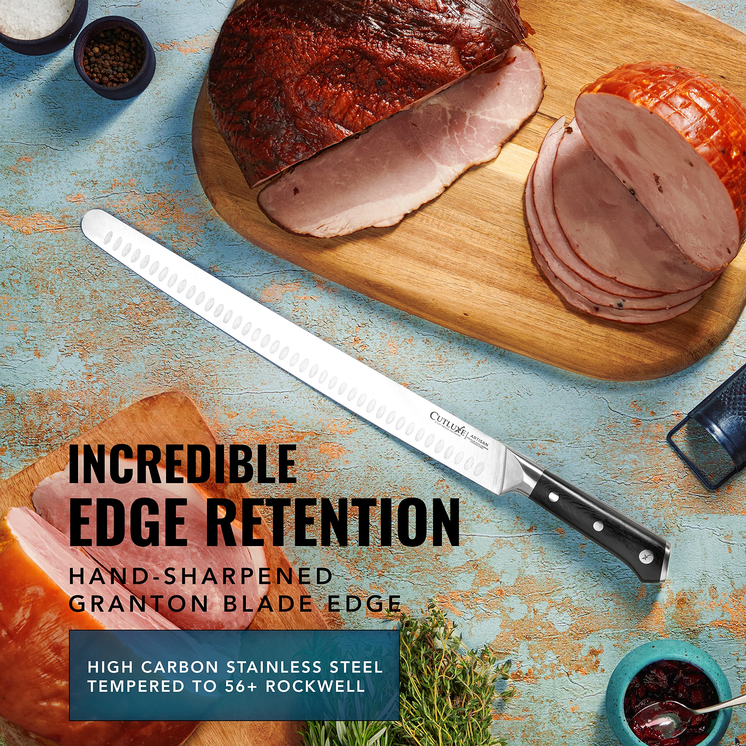 Cutluxe 14" Slicing Carving Knife – Extra-Long Brisket Knife for Meat & BBQ — Amazon image 5