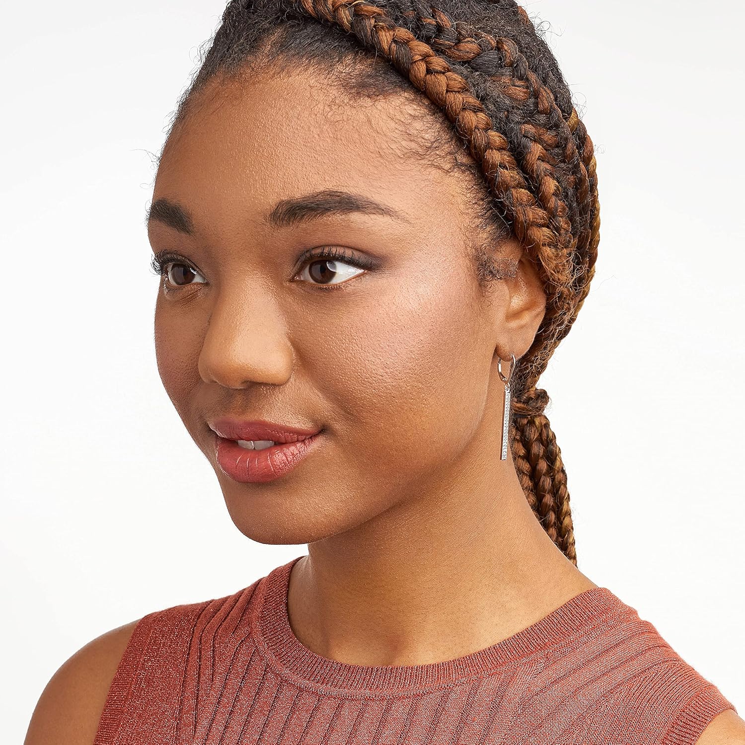 MORGAN & PAIGE .925 Sterling Silver Rhodium Plated Cubic Zirconia Vertical Bar Drop Sterling Silver Earrings for Women - Hypoallergenic Linear Dangle Earrings, Elegant CZ Jewelry for Her 1-3/4 inches