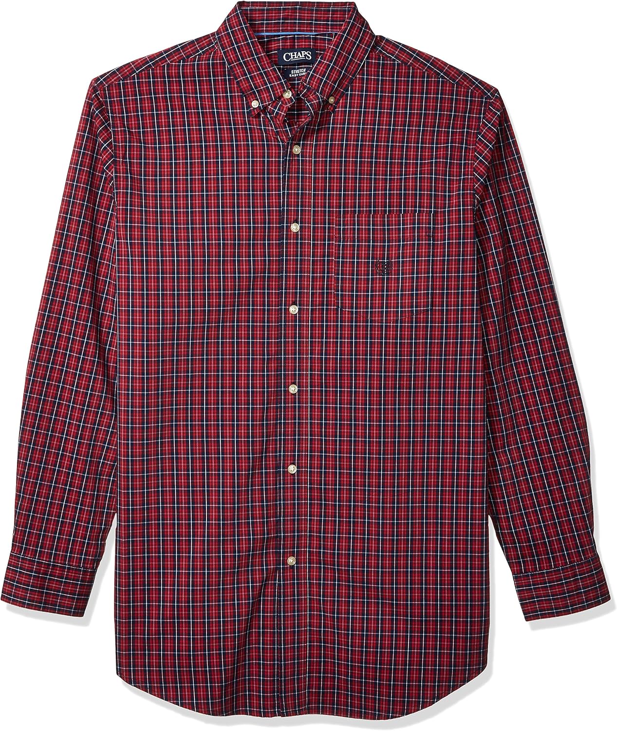 CHAPS Men's Big and Tall Classic Fit Long Sleeve Stretch Easy Care