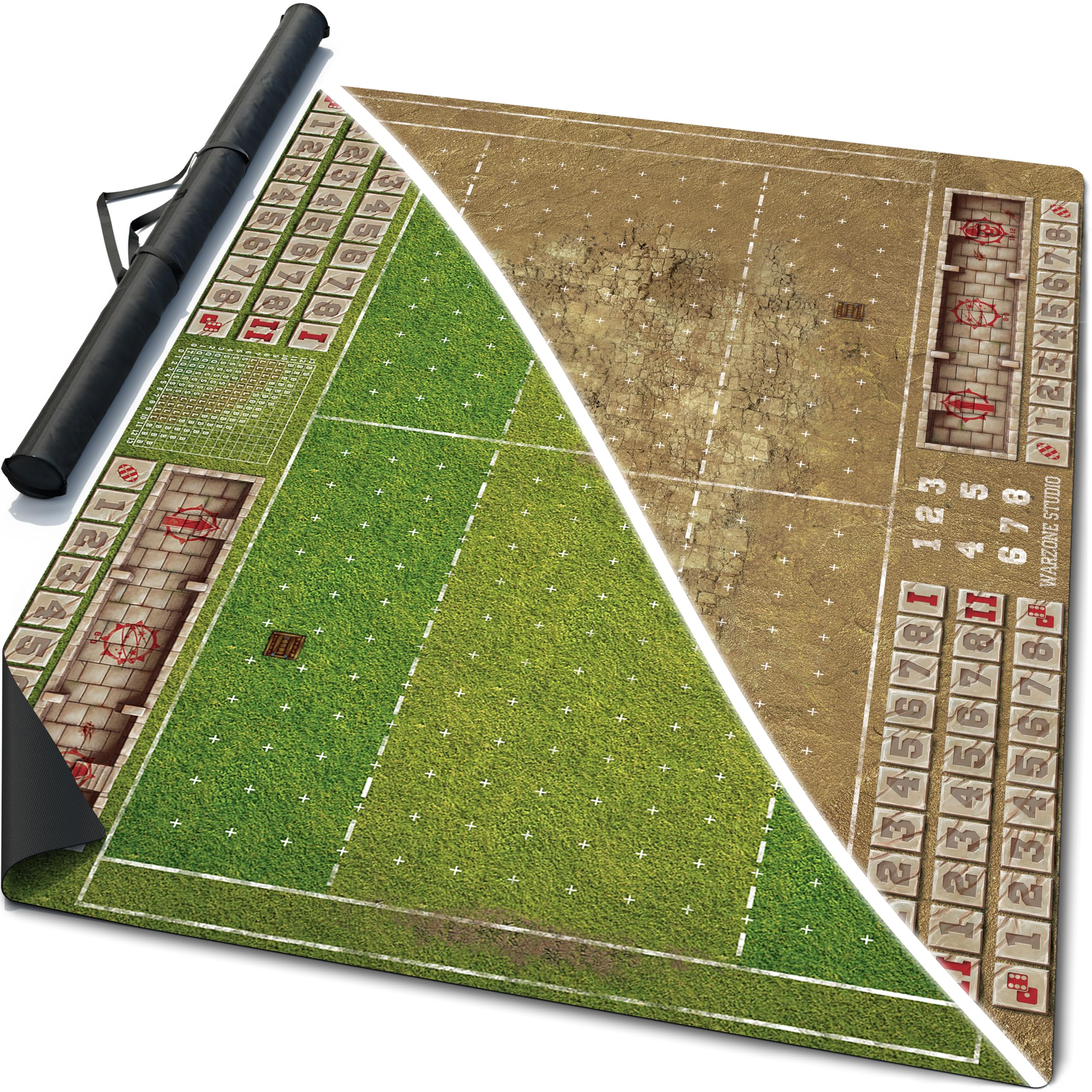 Warzone Studio 36 x 30 inch Double-Sided Rubber Battle Mat: Champion's Bowl + Heat Bowl + Bag