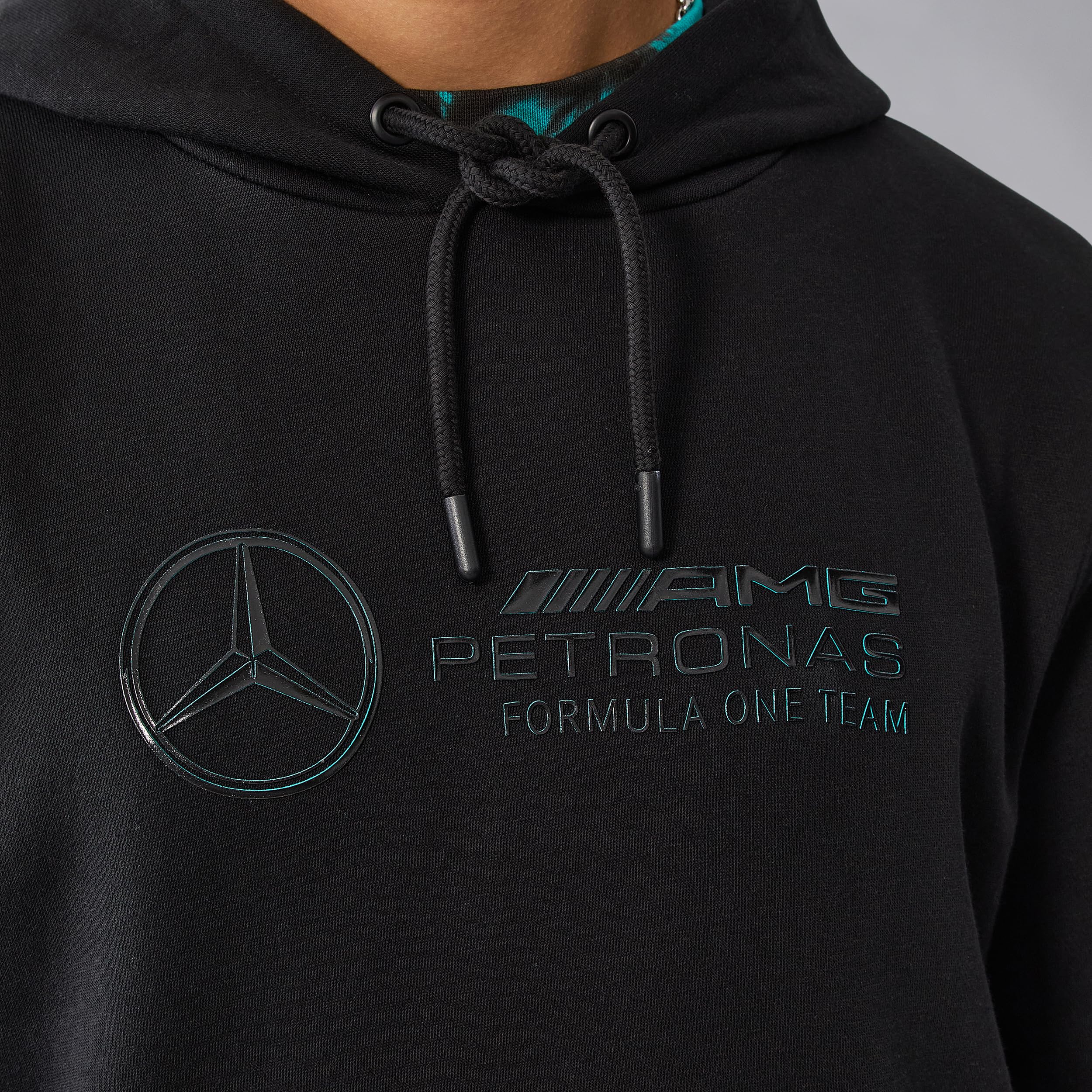 Mercedes AMG Petronas Sudadera con Capucha F1 Stealth Logo para Hombre - Negro - Tamaño: L