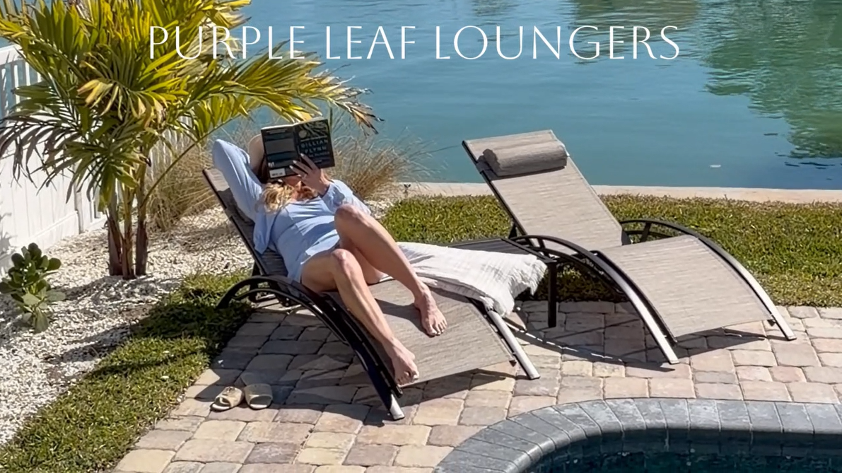 Amazon.com : PURPLE LEAF Patio Chaise Lounge Set of 3 Outdoor