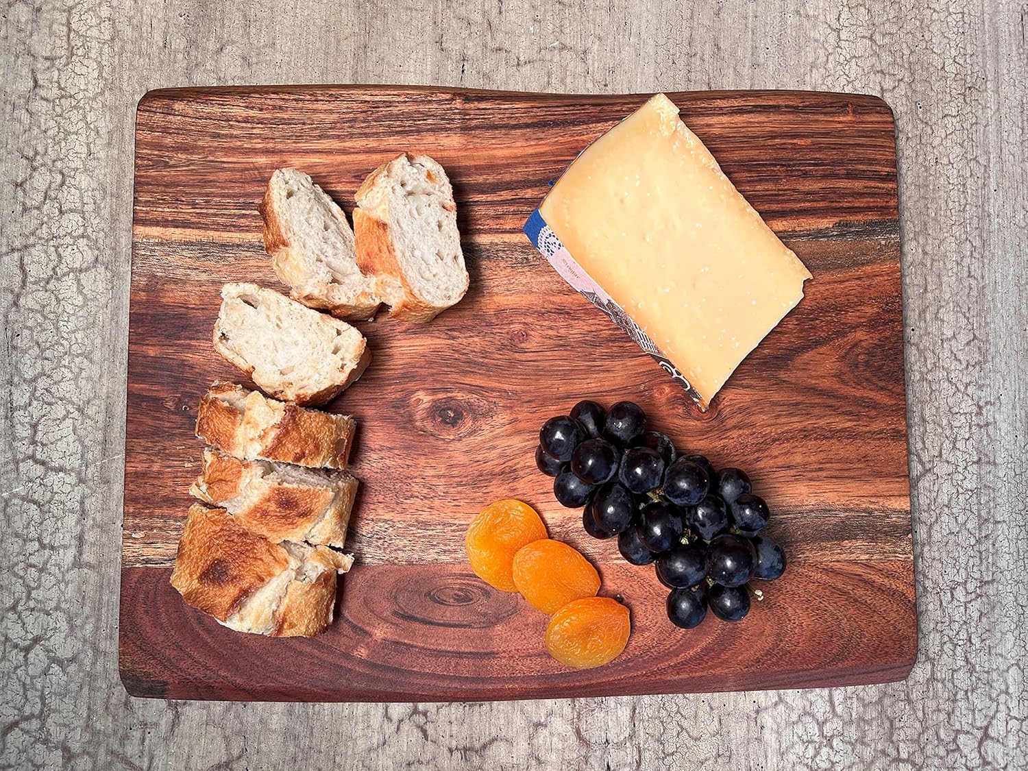 Brown Hand Crafted Live Edge Acacia Wood Cutting Board/Serving Tray | Butcher Block | Charcuterie Board | Chopping Board for Vegetables, Fruits and Meat - 15" x 12" x 0.75"