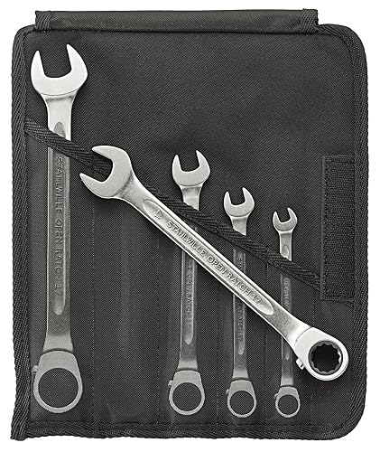 Miniatura 7 de Stahlwille 96411712 Juego de llaves de trinquete reversibles combinadas, 12 piezas, tamaño 0.315 in hasta 0.748 in, 72 dientes, bihexagonal,