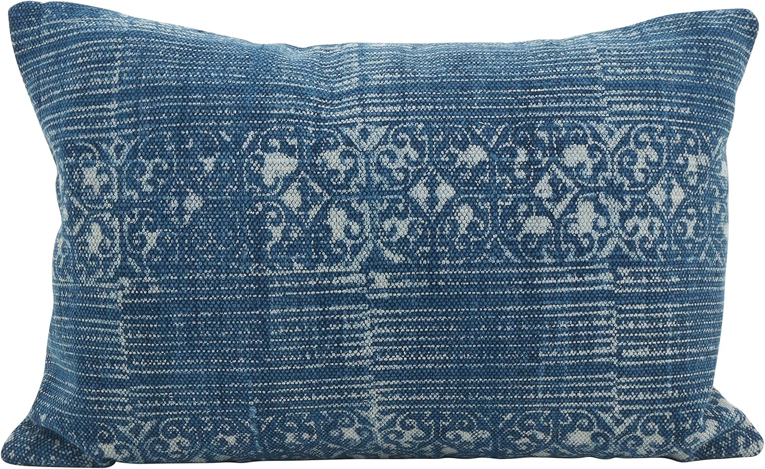 SARO LIFESTYLE Moravia Collection Distressed Bohemian Throw Pillow, 18", Indigo