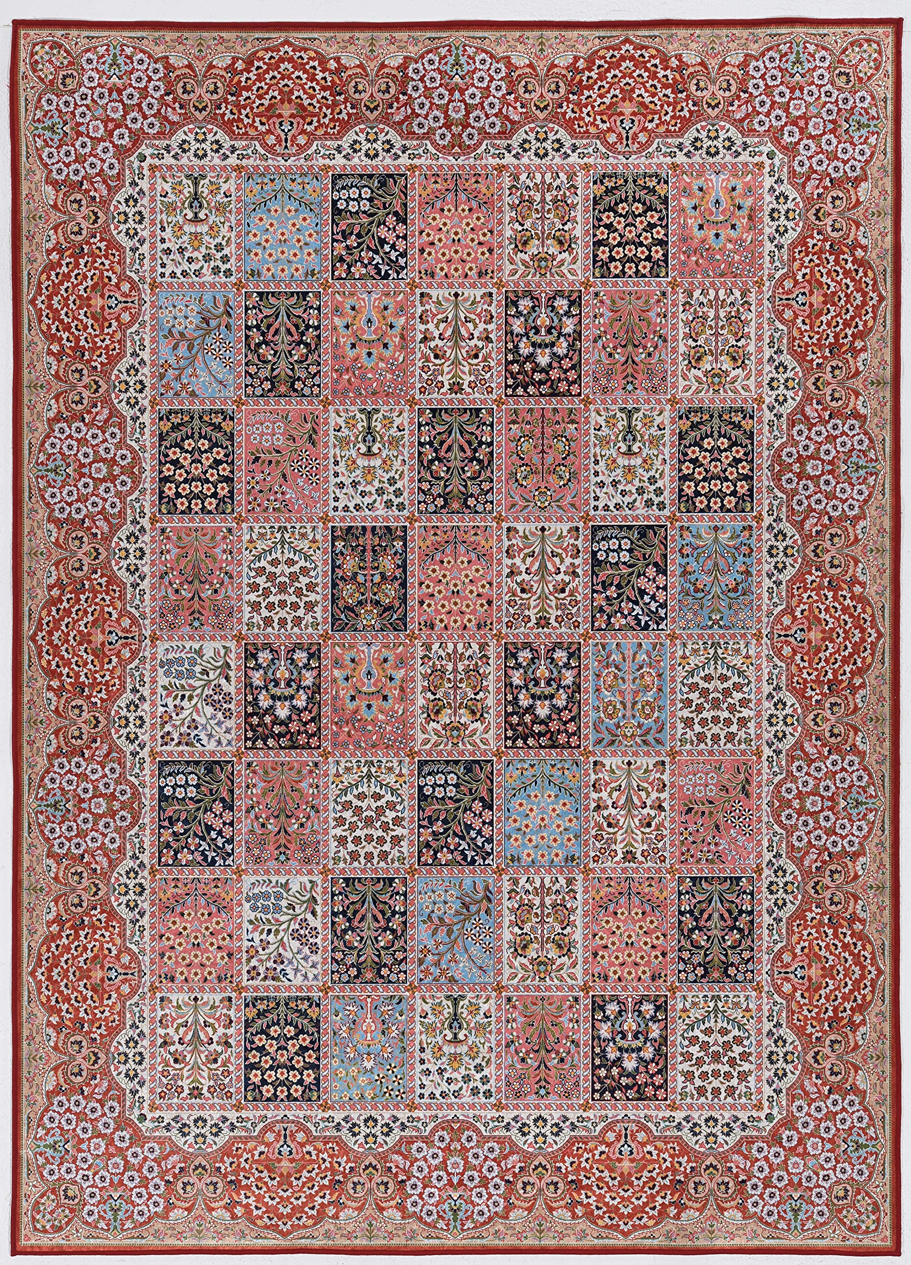 Linon Home Decor Products Honora Clover Red Ivory 22 x 32 Accent Rug