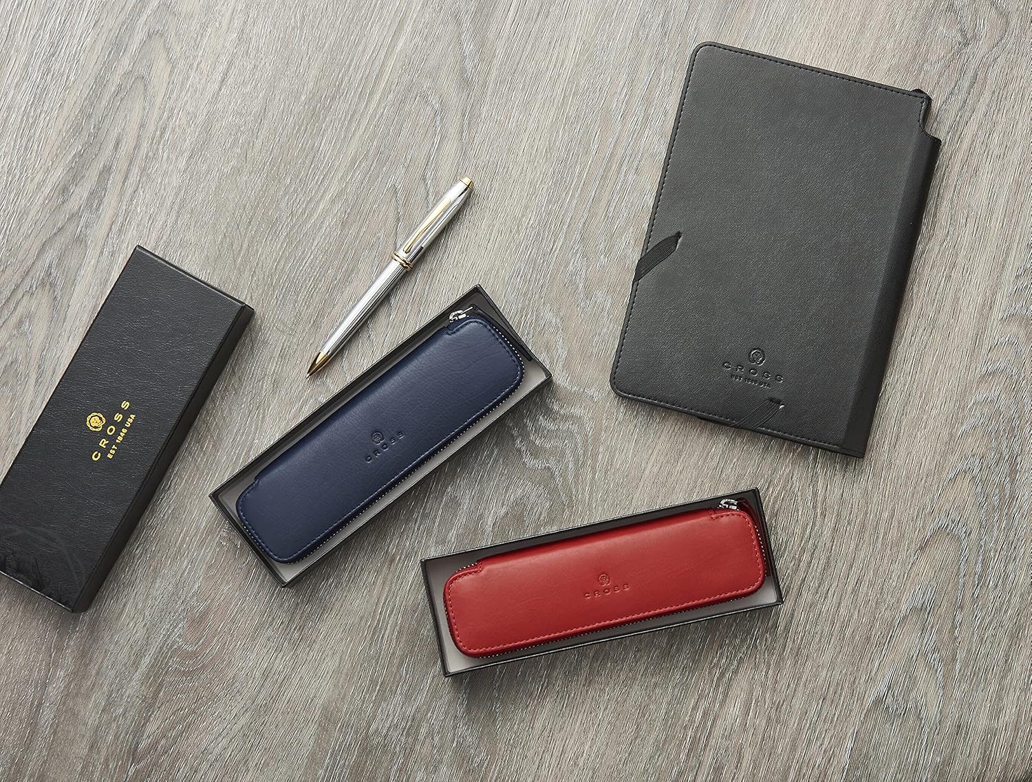 Cross Red Leather Double Pen Pouch