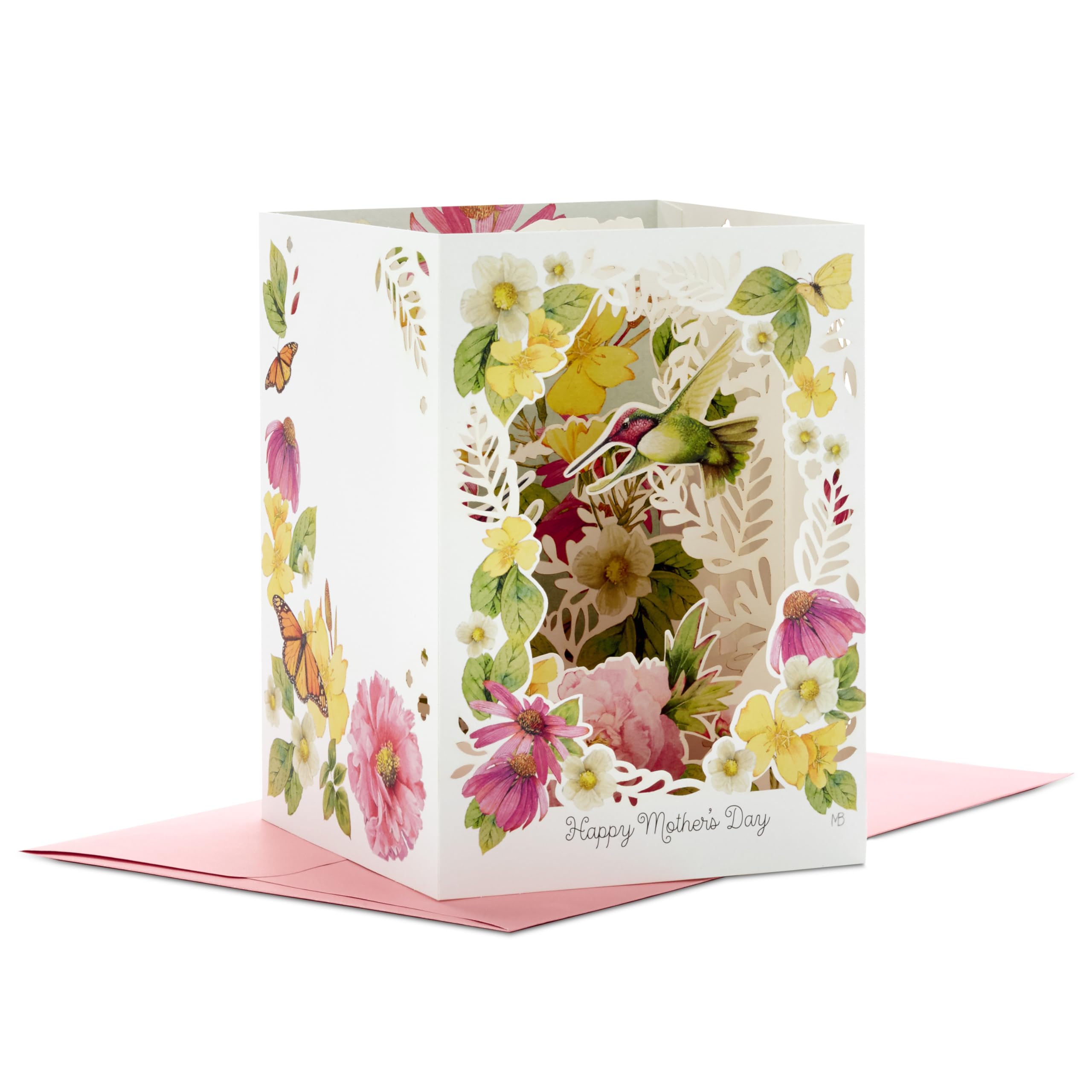 Hallmark Mothers Day Card for Mum, 3D, Pop Up, Marjolein Bastin Florals, Pink, Yellow, White