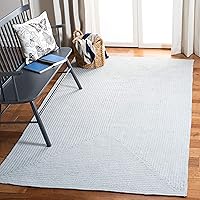 Vista 8 de SAFAVIEH Braided Collection BRD176A - Alfombra de pasillo reversible de algodón, hecha a mano, 2 pies 3 pulgadas x 8 pies, color azul claro