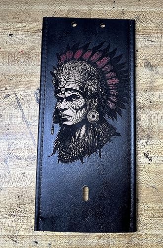 Miniatura 7 de The Dirty Gringo Aztec King Chicano Vicla Harley Davidson - Babero de cuero para tanque de gasolina 2000-2017 Softail