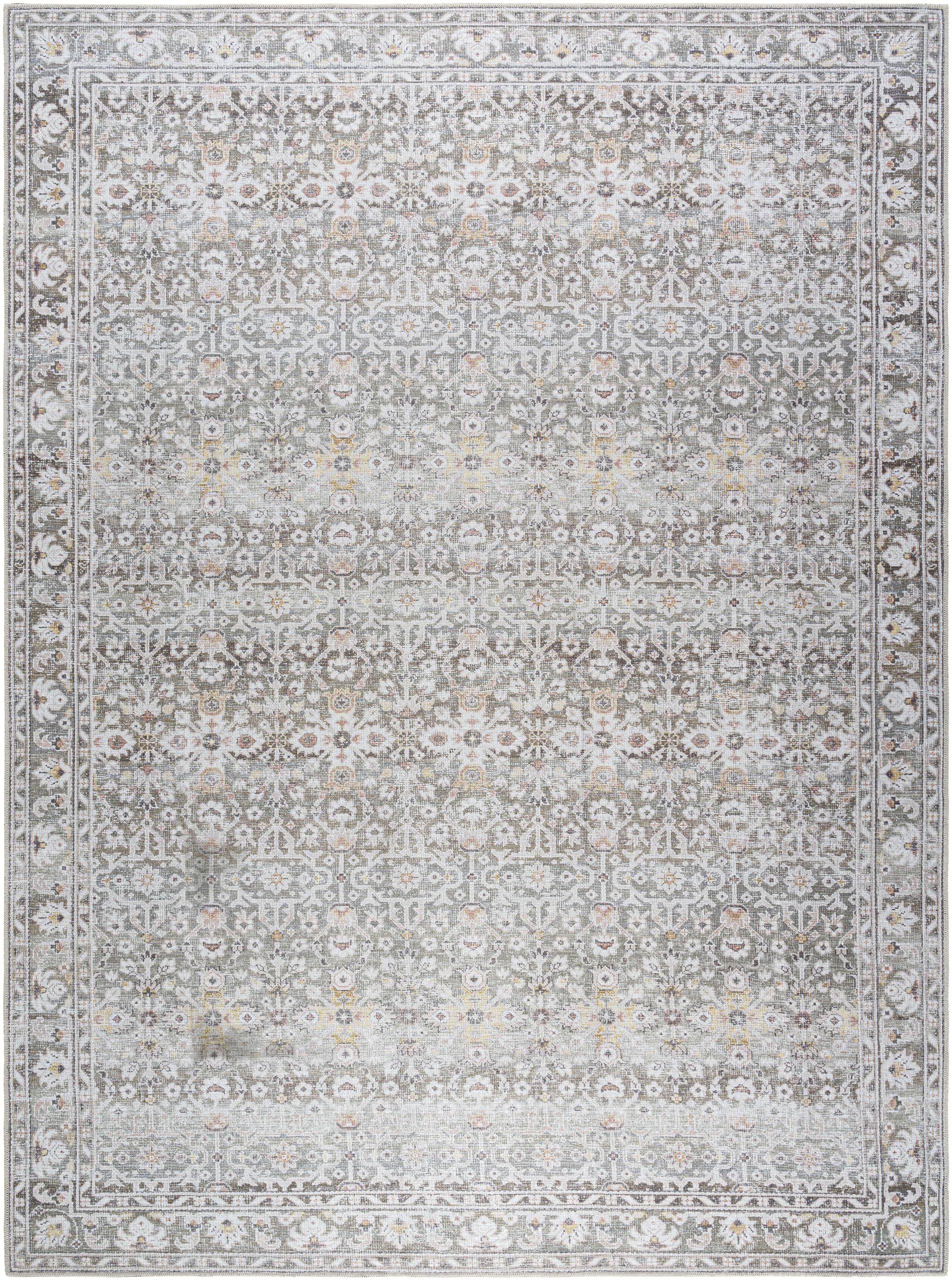 Surya x Our PNW Home Rainier Updated Traditional Washable Area Rug, 7'10" x 10'2", Medium Gray