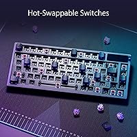 Vista 6 de ASUS ROG Azoth 75 Teclado inalámbrico para juegos personalizado, pantalla OLED, montaje en junta, amortiguación de tres capas, interruptores azules