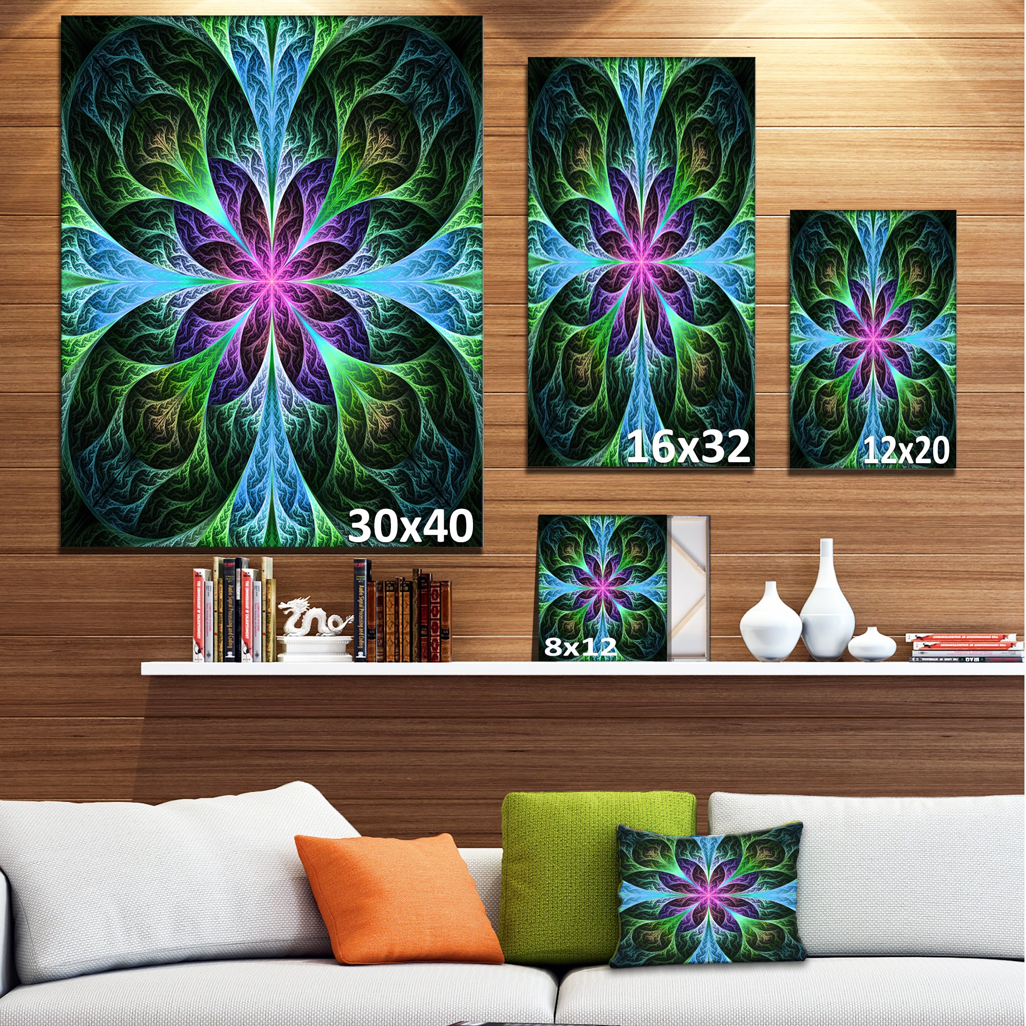 Amazon.com: Designart PT11976-16-32 Glowing Blue and Green