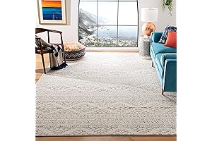 10 x 13 ft Boho Large Clearance Rug Ivory & Grey for Living Room