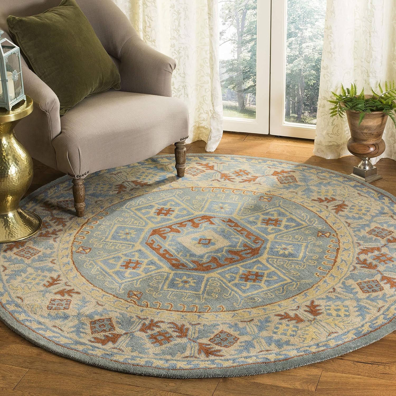 SAFAVIEH Heritage Collection Runner Rug - 2'3" x 8', Blue & Beige, Handmade Traditional Oriental Wool, Ideal for High Traffic Areas in Living Room, Bedroom (HG743M)