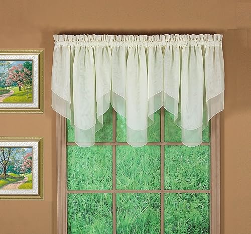 Miniatura 1 de Today's Curtain Emelia Original Voile Ascot 25 pulgadas, crudo, 40 pulgadas de ancho x 25 pulgadas de largo