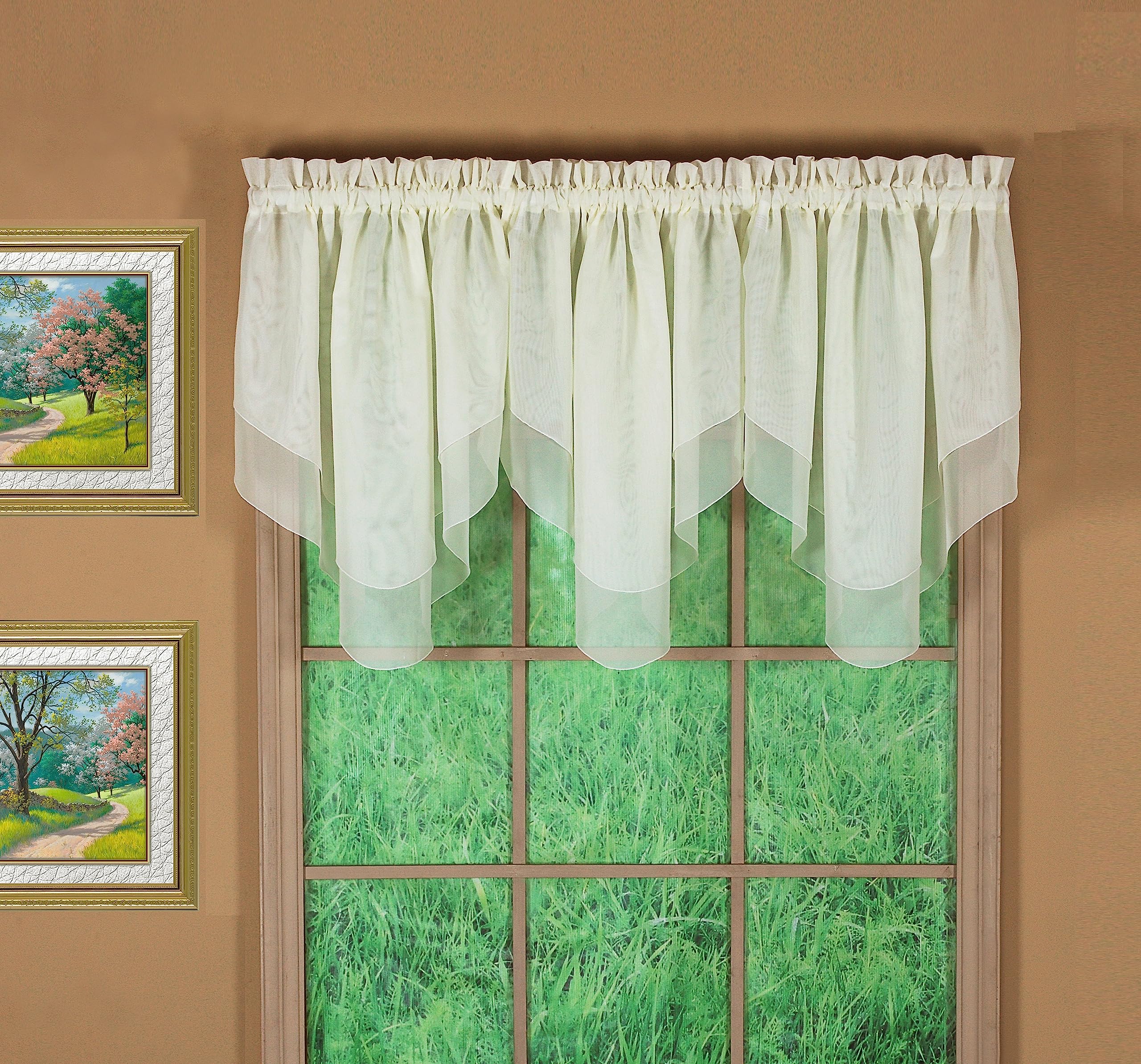 Today's Curtain Emelia Original Voile Ascot 25", Ecru, 40" W x 25" L, W 40" x L 25" (1 Panels)
