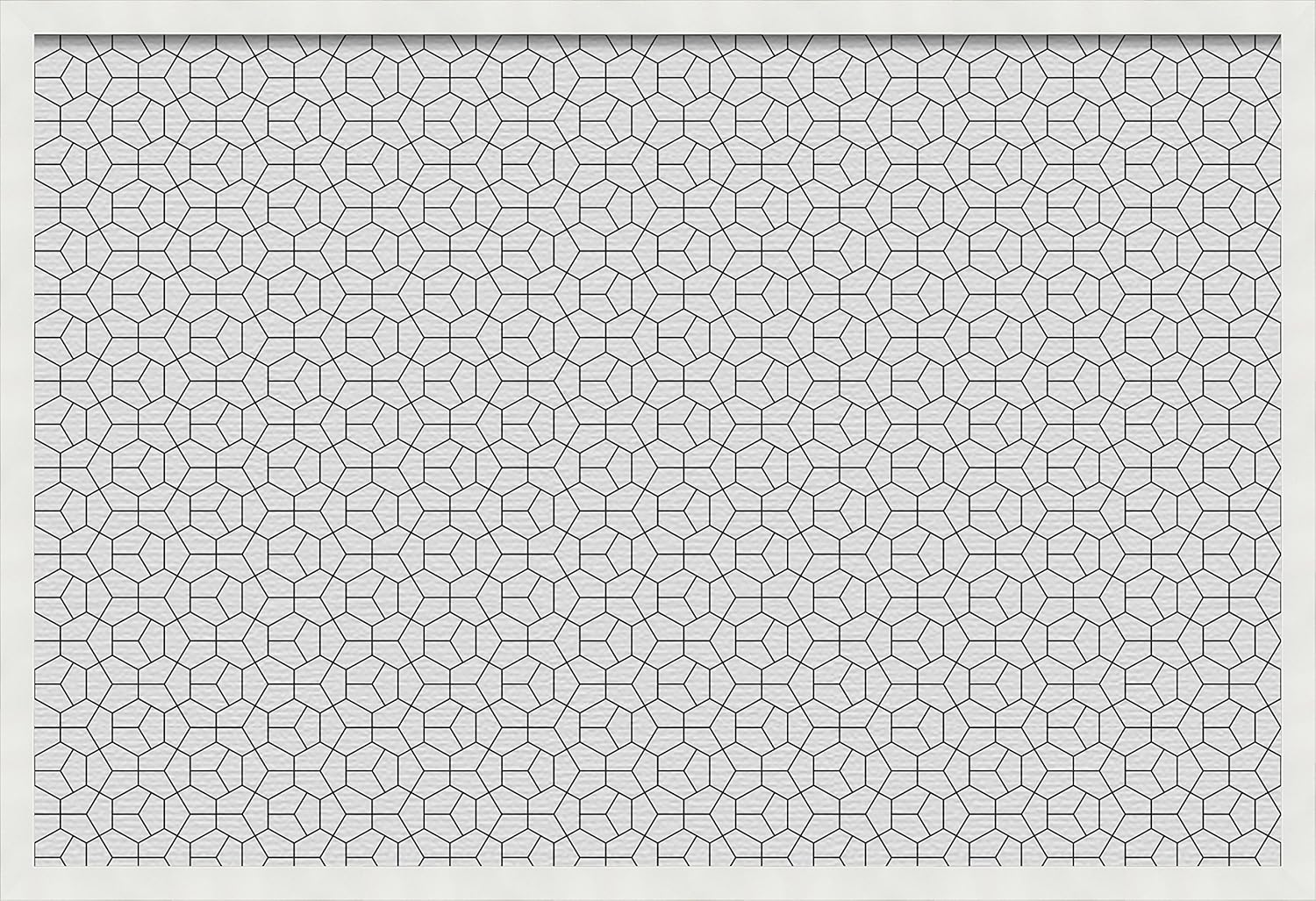 PinPix pin Cork Bulletin Board Made from Canvas, Modeco Hex Black 36x24 Inches 2 x 3 ft and Framed in Satin White Frame (PinPix-1539-36x24_FRBW26074)