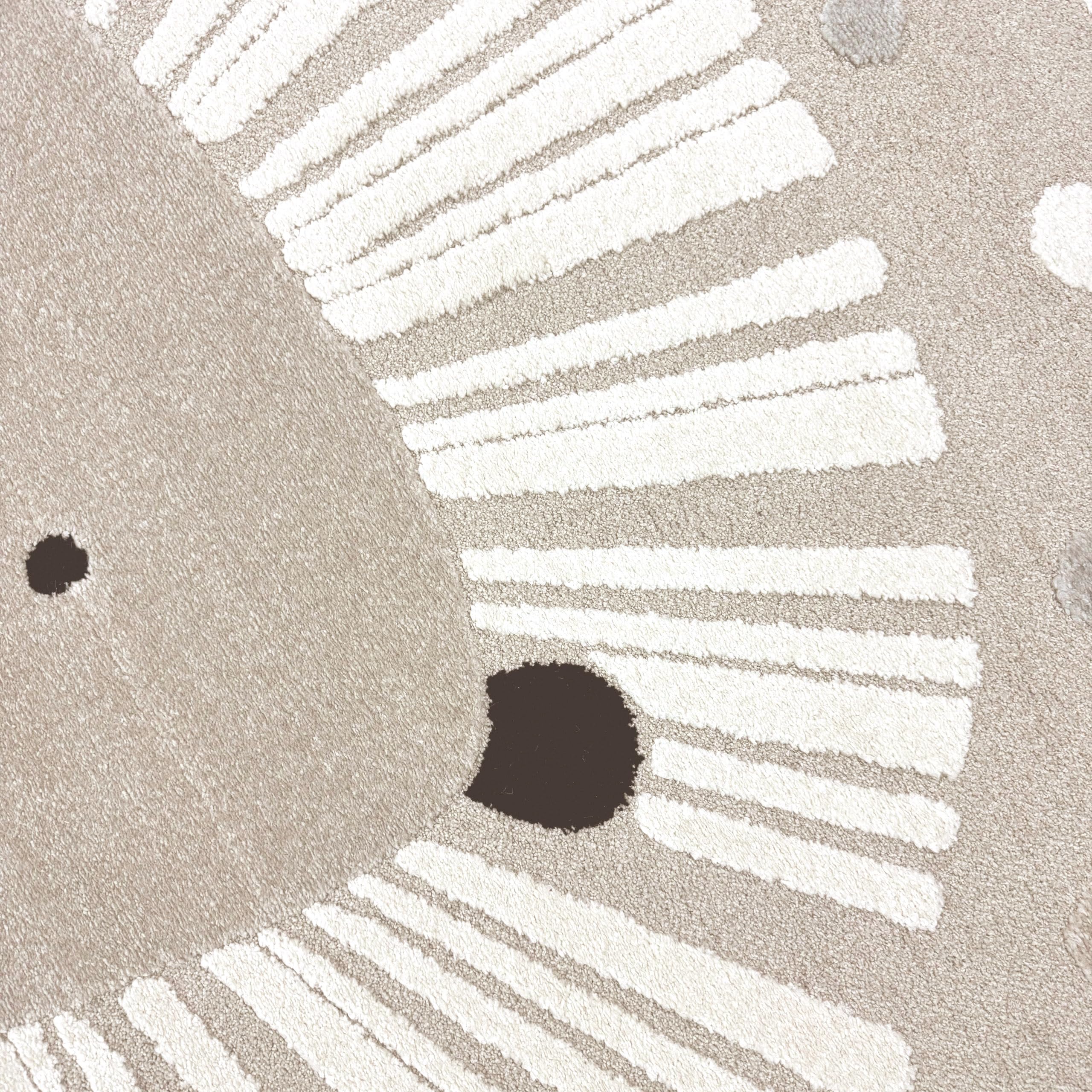 CARPETIA Teppich Kinderzimmerteppich hell niedlicher Löwe beige Creme, 120 cm RUND