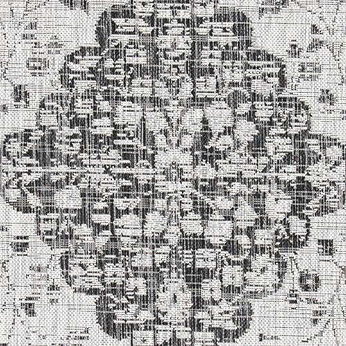 Miniatura 4 de SAFAVIEH Courtyard Collection - Alfombra de área de 9 x 12 pies, color negro y gris, no desprende pelusa y de fácil cuidado, para interiores y