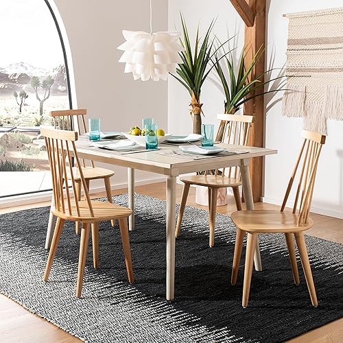 Miniatura 7 de Safavieh American Homes Collection Burris Country Farmhouse - Silla auxiliar de husillo natural, madera (juego de 2)