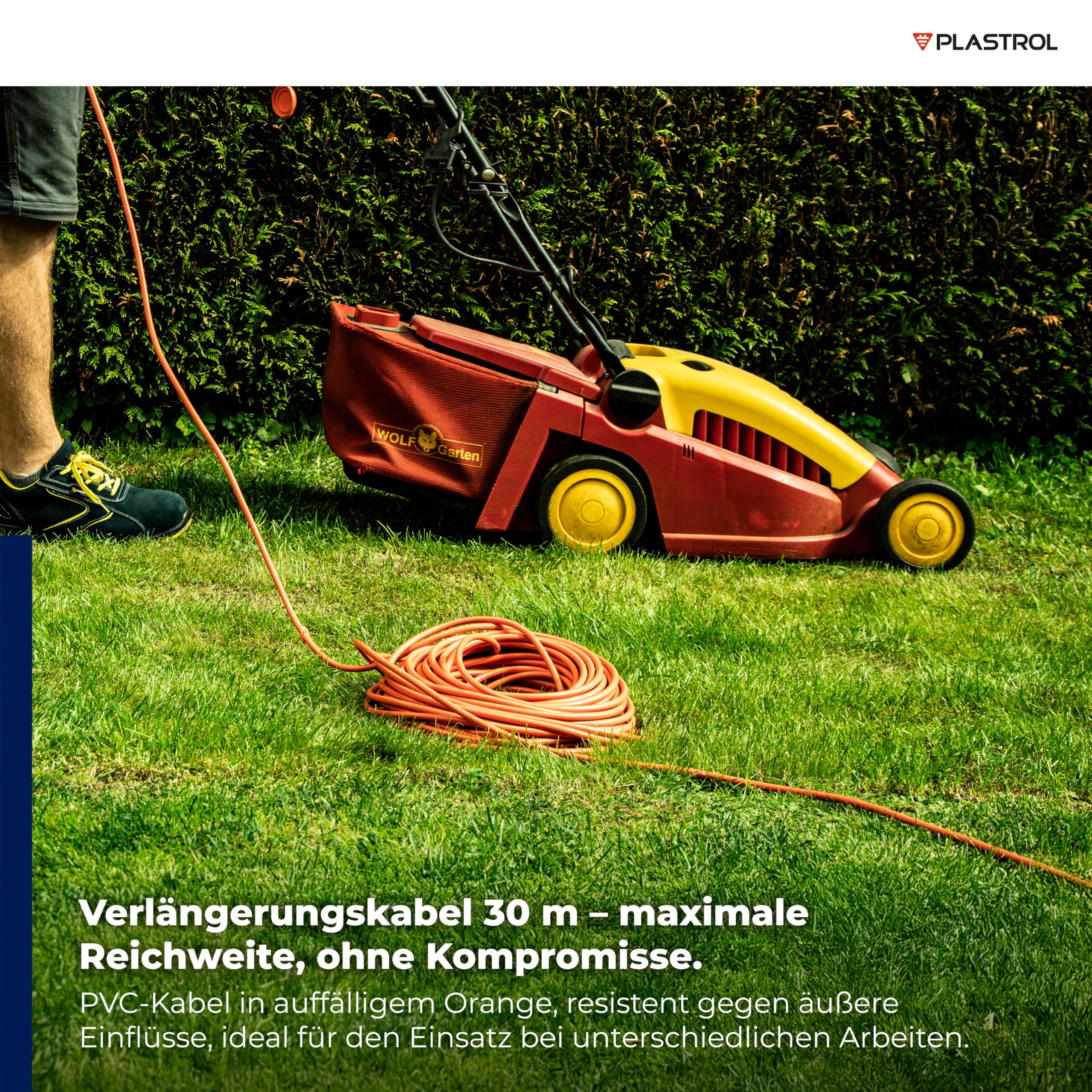 KEL Verlängerungskabel Steckdose - 50 m - Schuko Steckdosen Schutzkontakt Verlängerung - 16A IP44 230 V 3x1,5 mm² für den Außenbereich, Garten, Outdoor